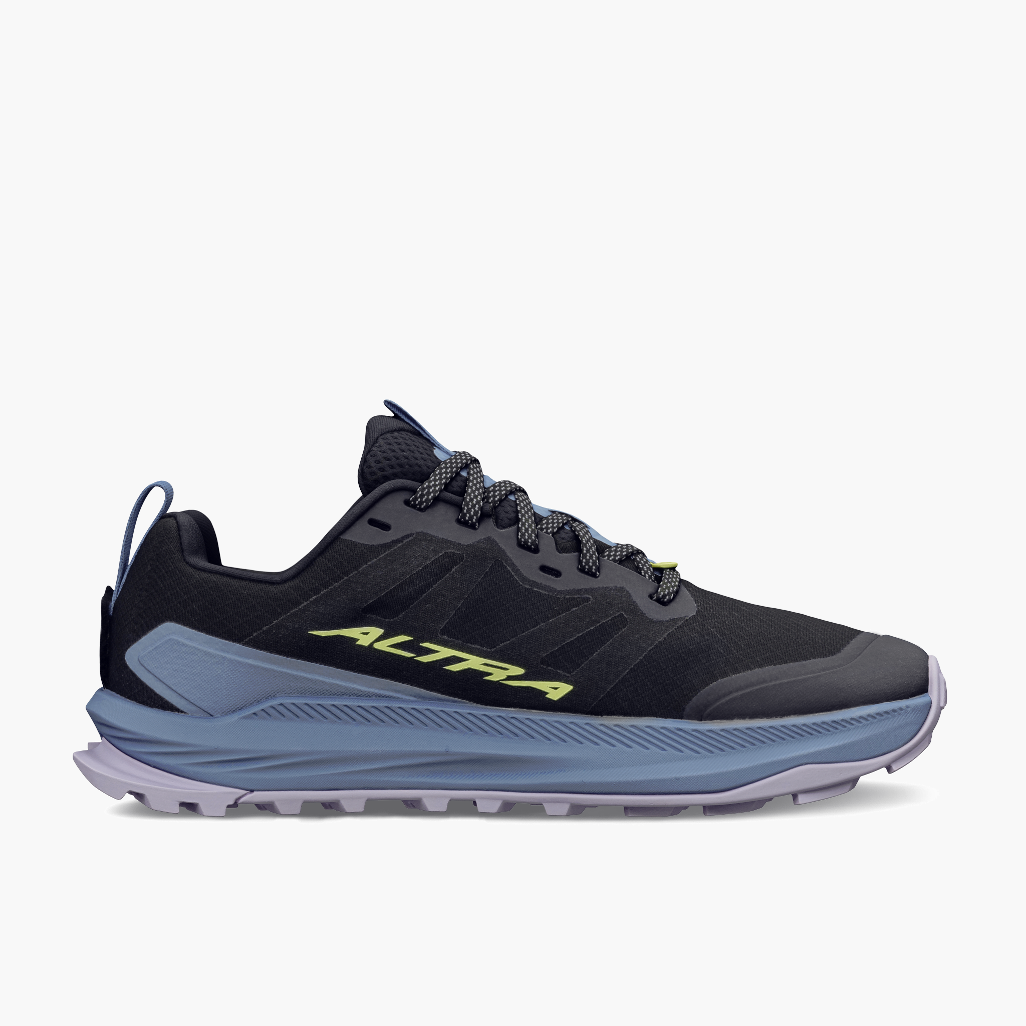 Medial angle shot of Women's Lone Peak 9 in Black / Blue