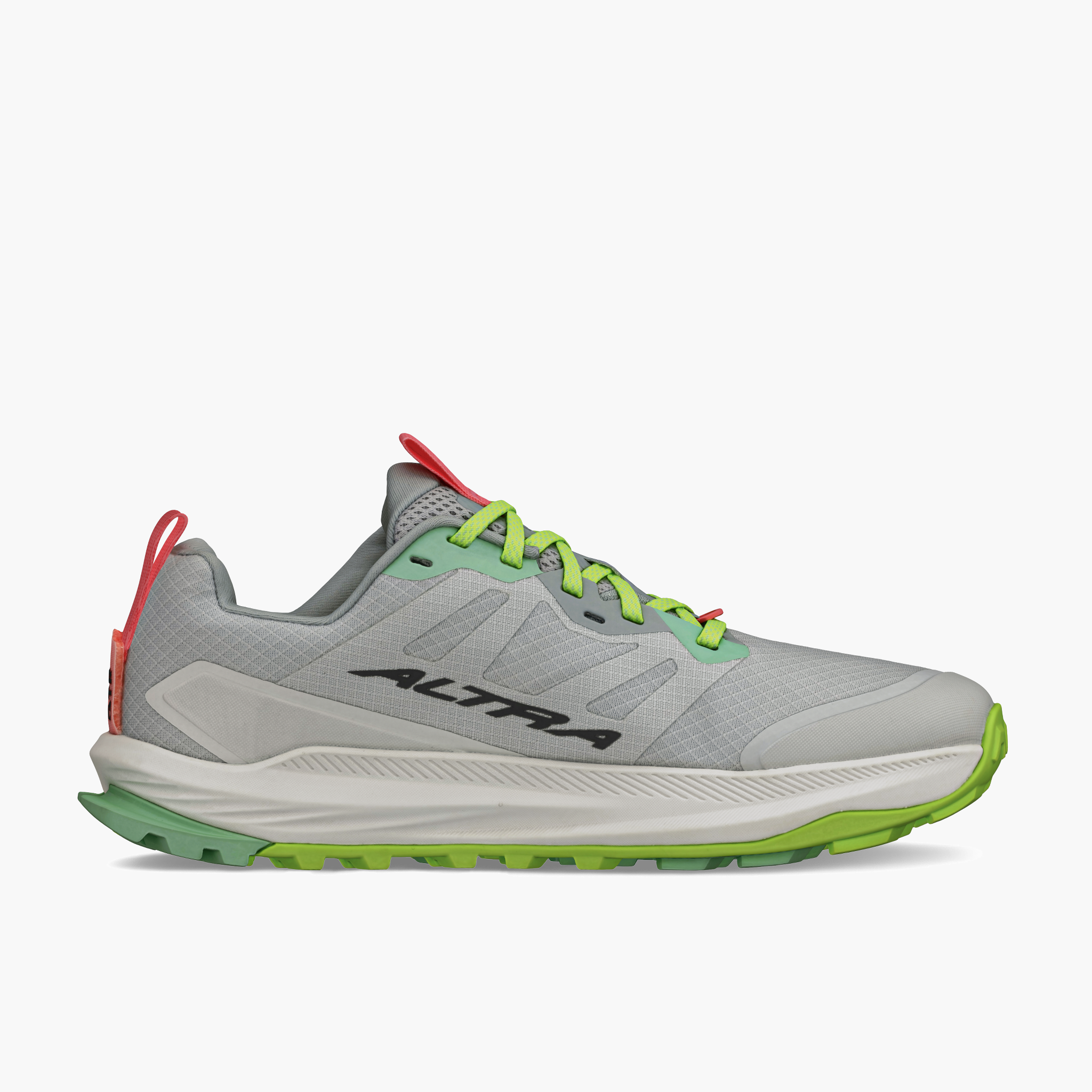 Medial angle shot of Women's Lone Peak 9 in Gray / Lime