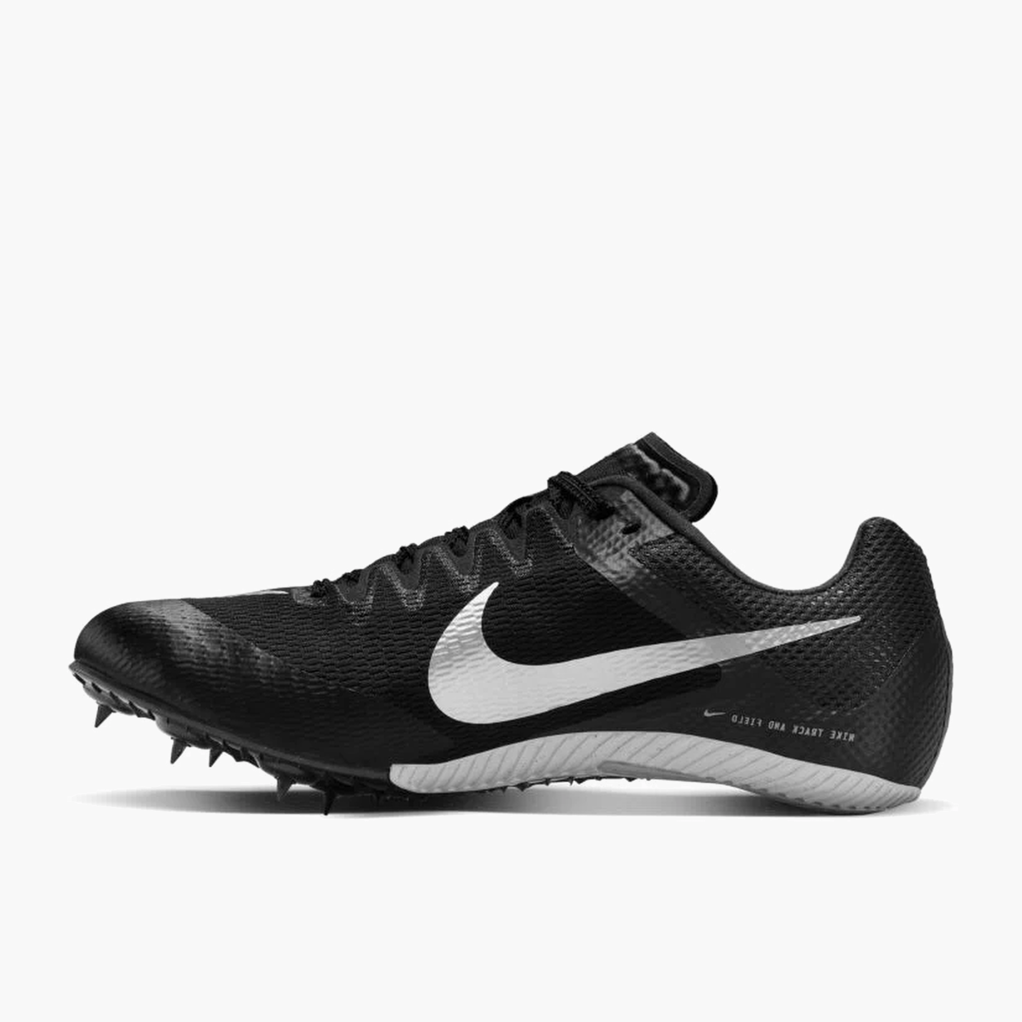 Medial angle shot of All Gender Rival Sprint in Black / Metallic Silver-lt Smoke Grey