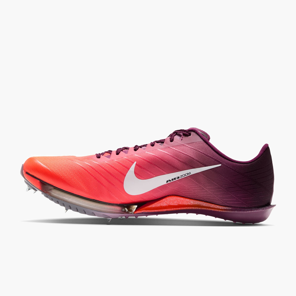 Medial angle shot of All Gender Maxfly 2 in Bordeaux / White-bright Crimson