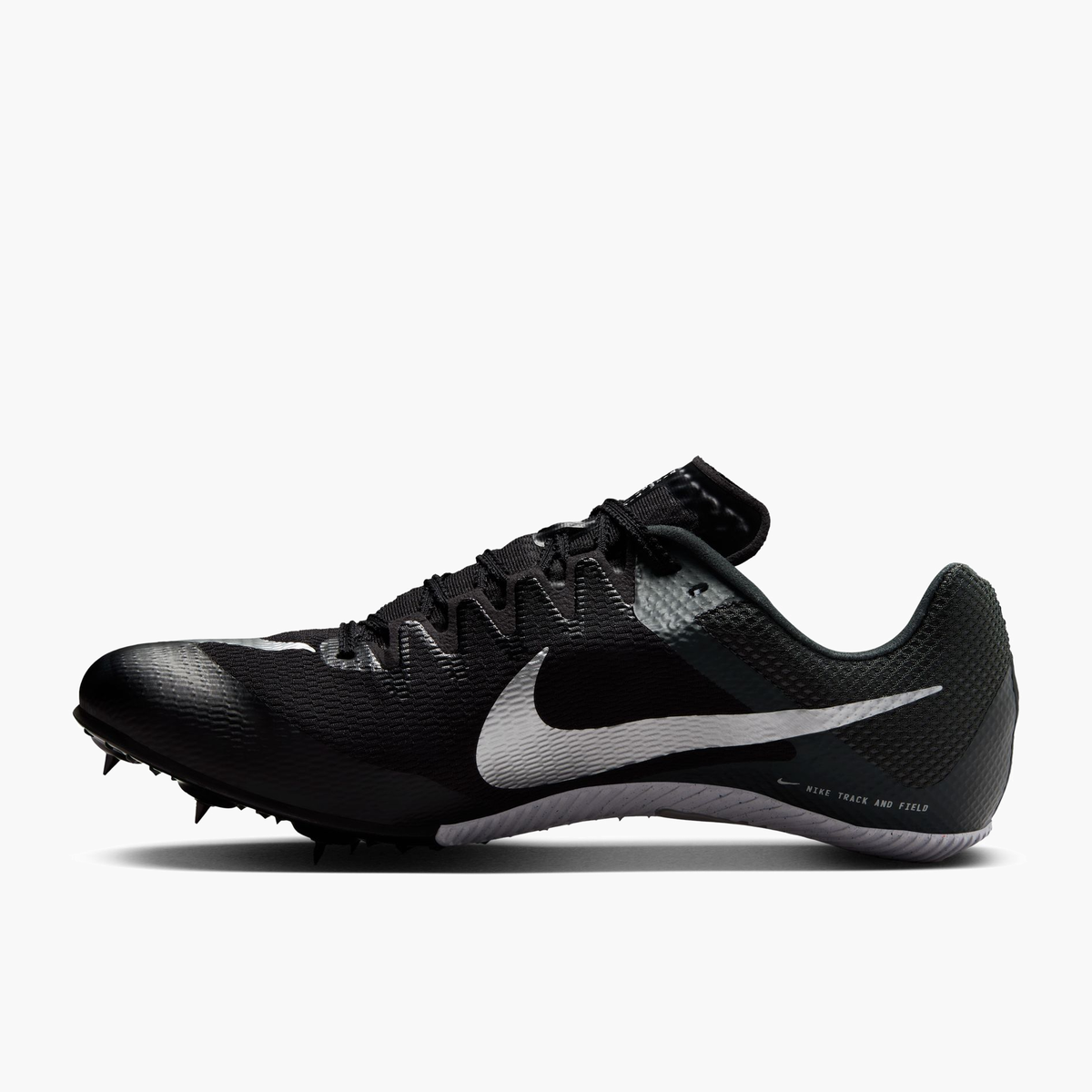 Medial angle shot of All Gender Rival Sprint in Black / Metallic Silver-black