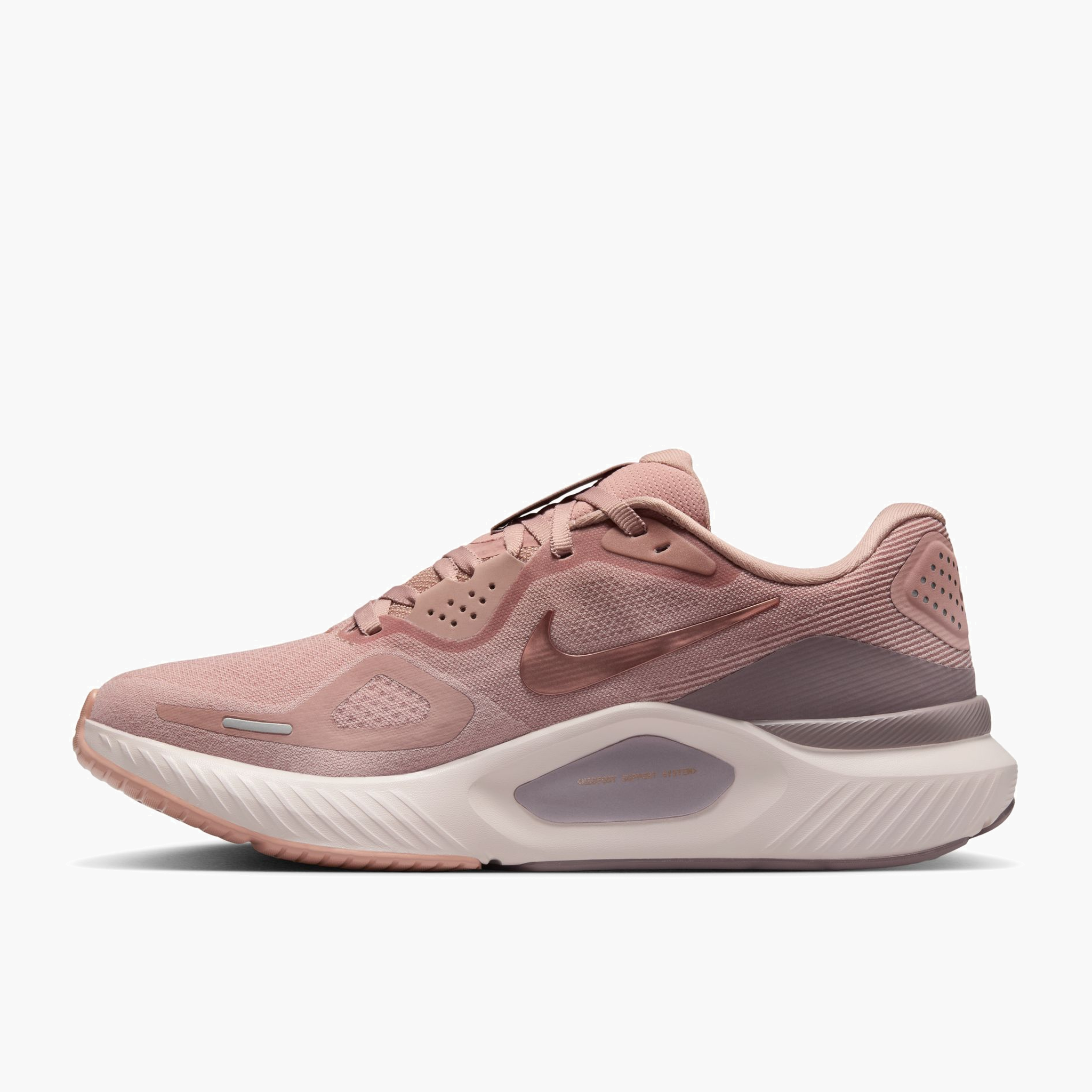 Medial angle shot of Women's Structure 26 in Particle Pink / Mtlc Rose Gold-Taupe Grey