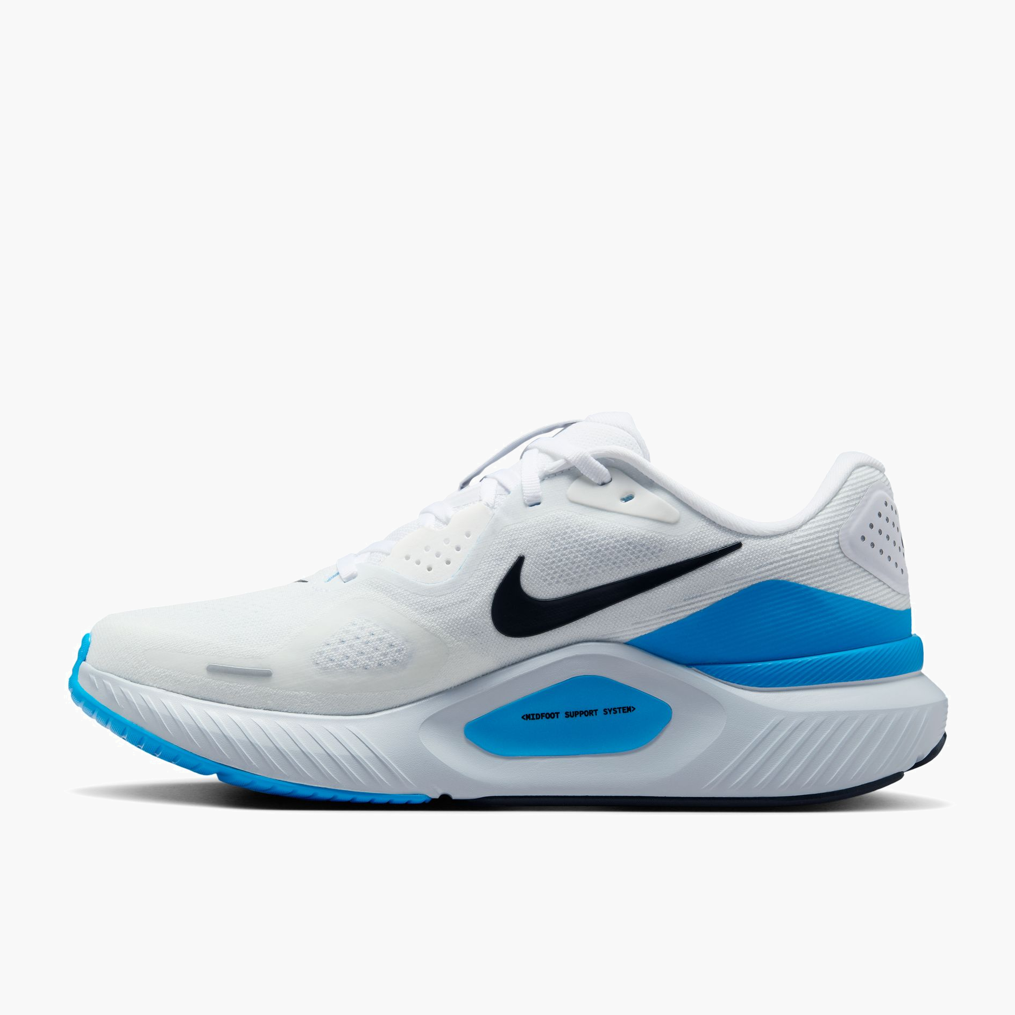 Medial angle shot of Men's Structure 26 in White / Black-Blue Hero-Pure Platinum