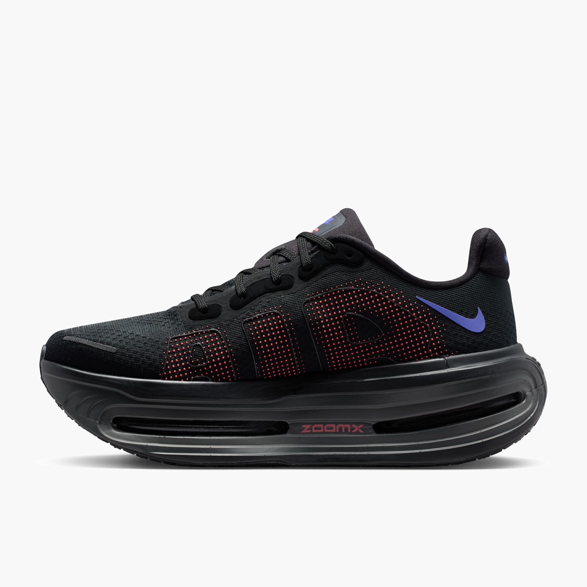 Medial angle shot of Women's Vomero Premium in Black / Sapphire-Hot Lava-Anthracite