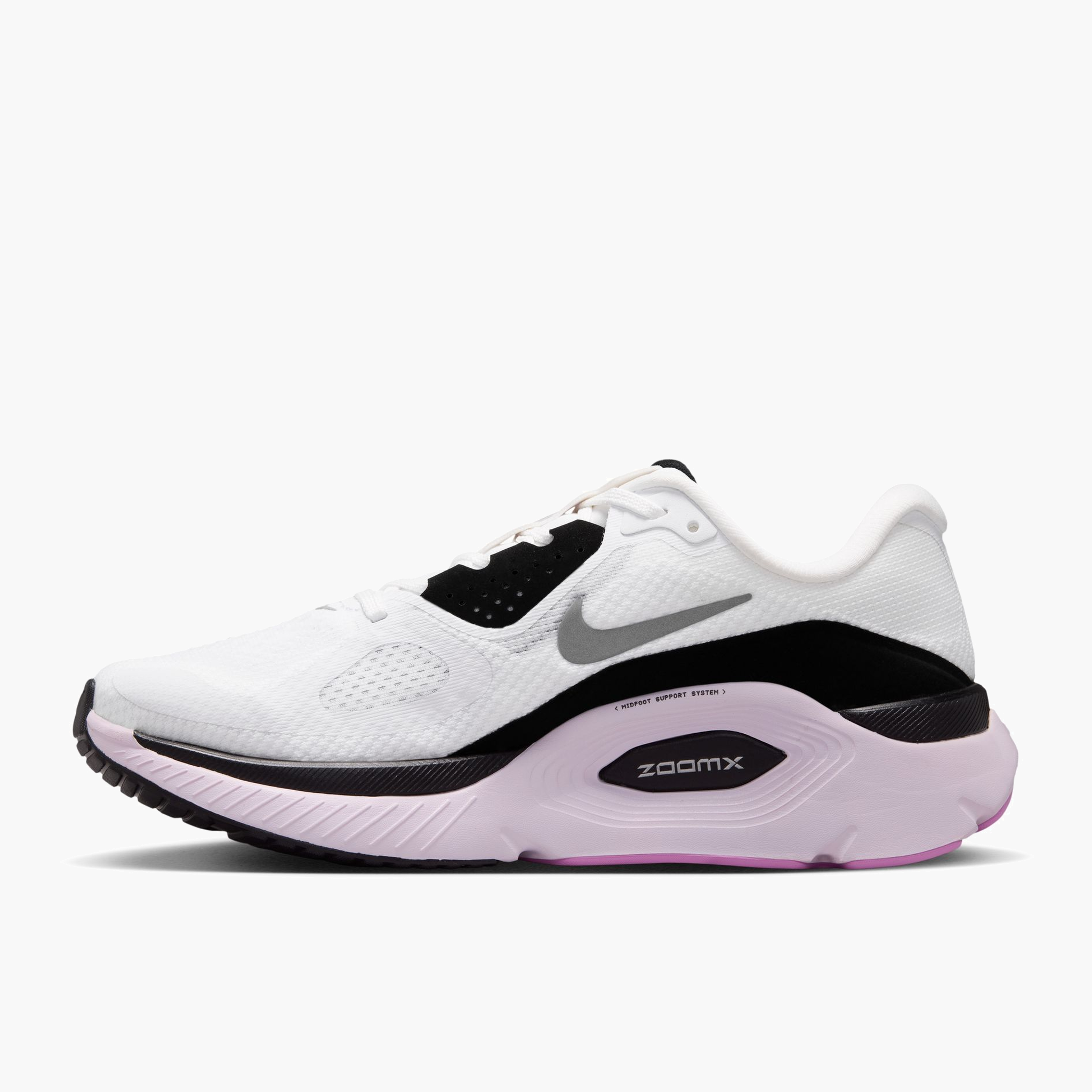 Medial angle shot of Women's Structure Plus in White / Metallic Silver-Black