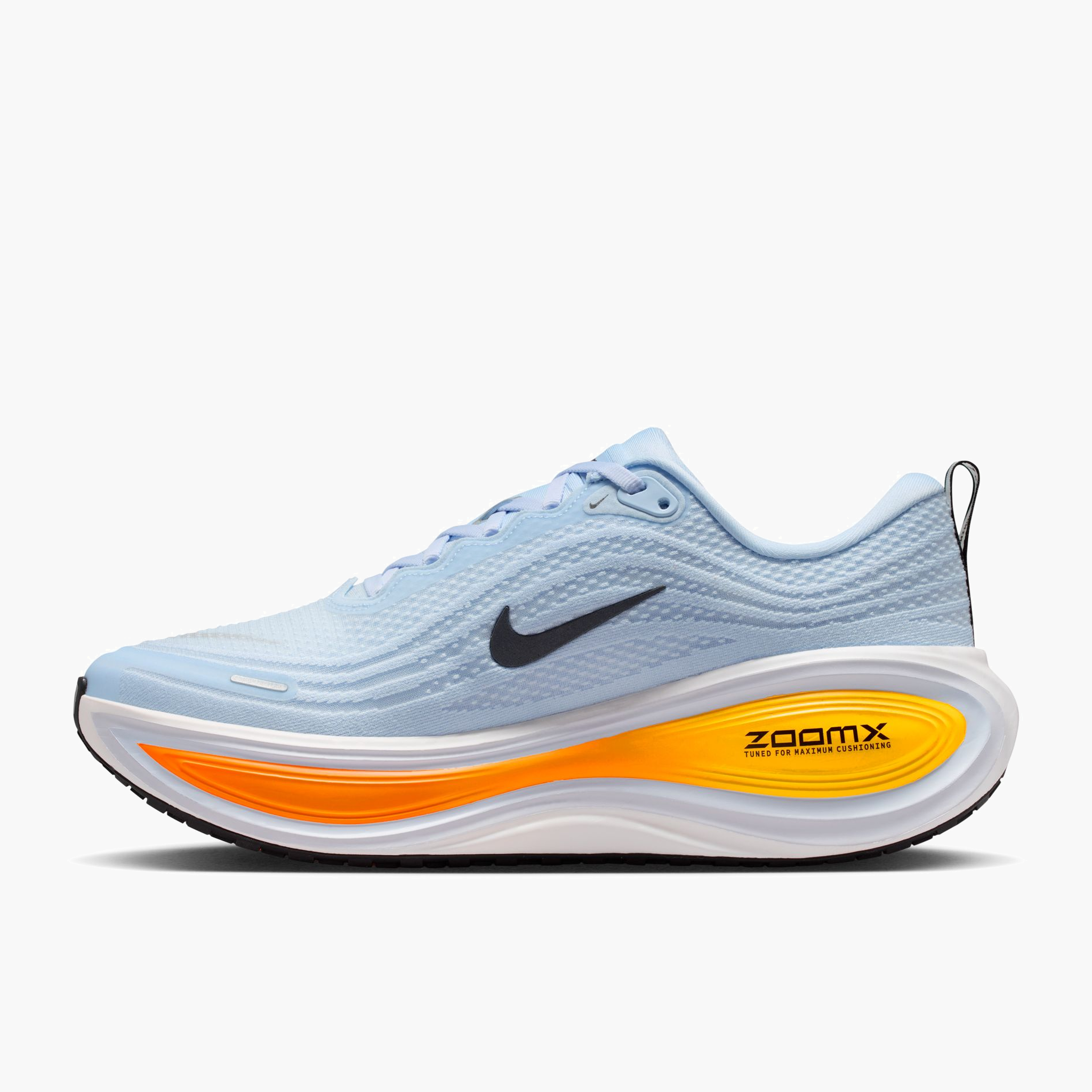 Medial angle shot of Men's Vomero Plus in Hydrogen Blue / Black-White-Total Orange