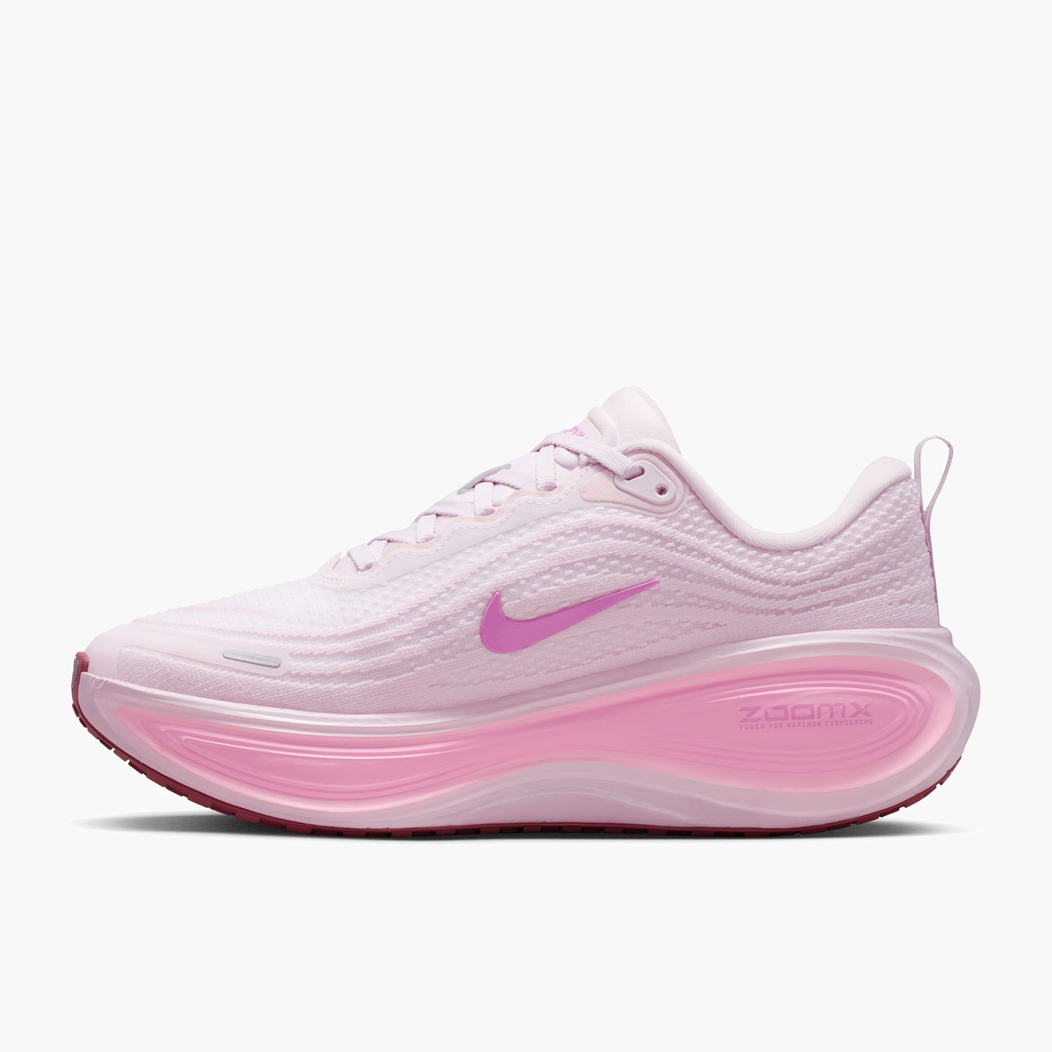 Medial angle shot of Women's Vomero Plus in Bleached Lilac / Lt Magenta-Pink Rise
