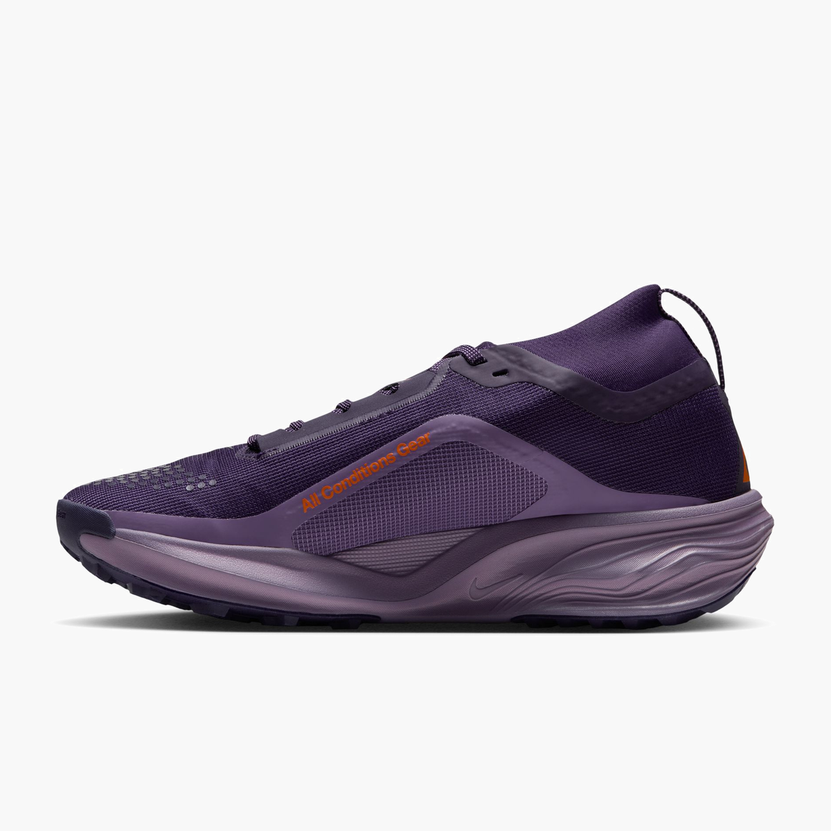 Medial angle shot of Women's ACG Pegasus Gore-Tex in Purple Dynasty / Lt Orewood Brn