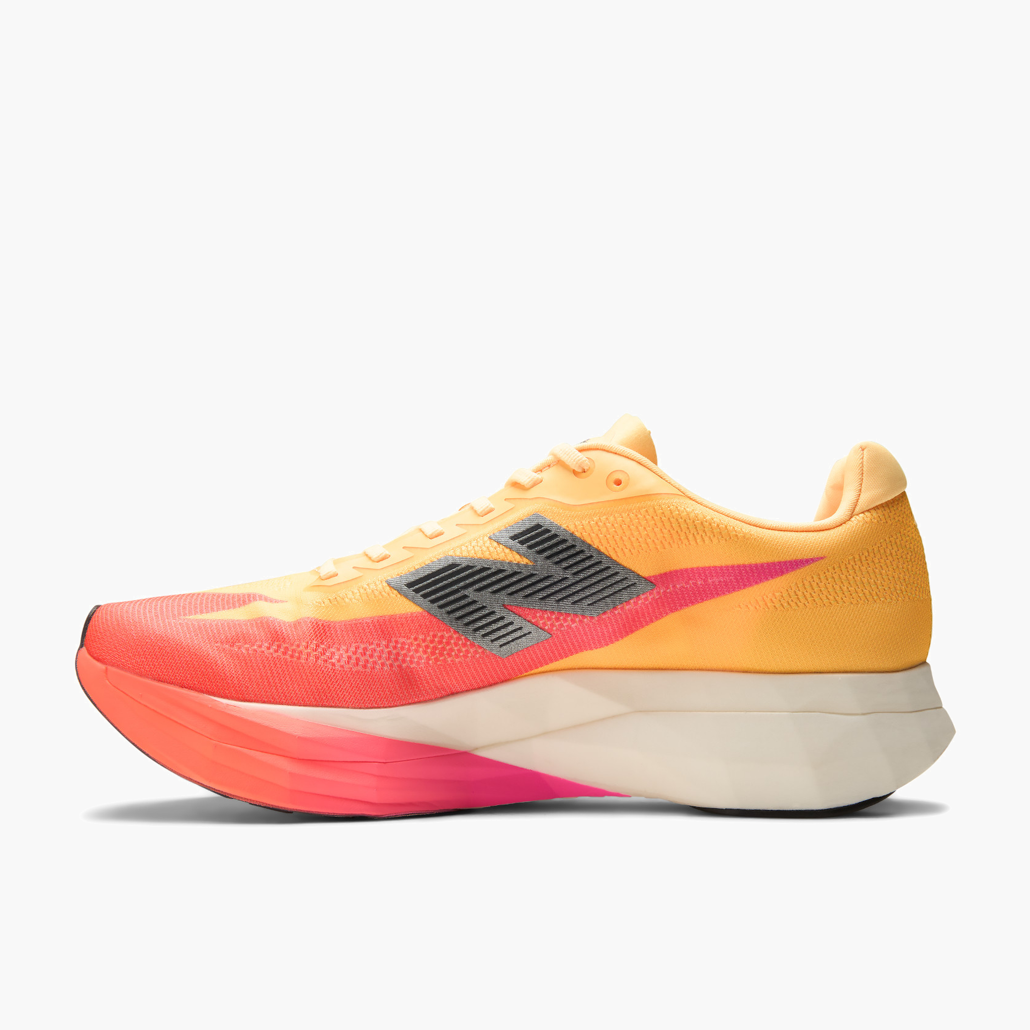 Medial angle shot of Men's Supercomp Elite v5 in Tangerineheat / Whitepeach / Pinkheat