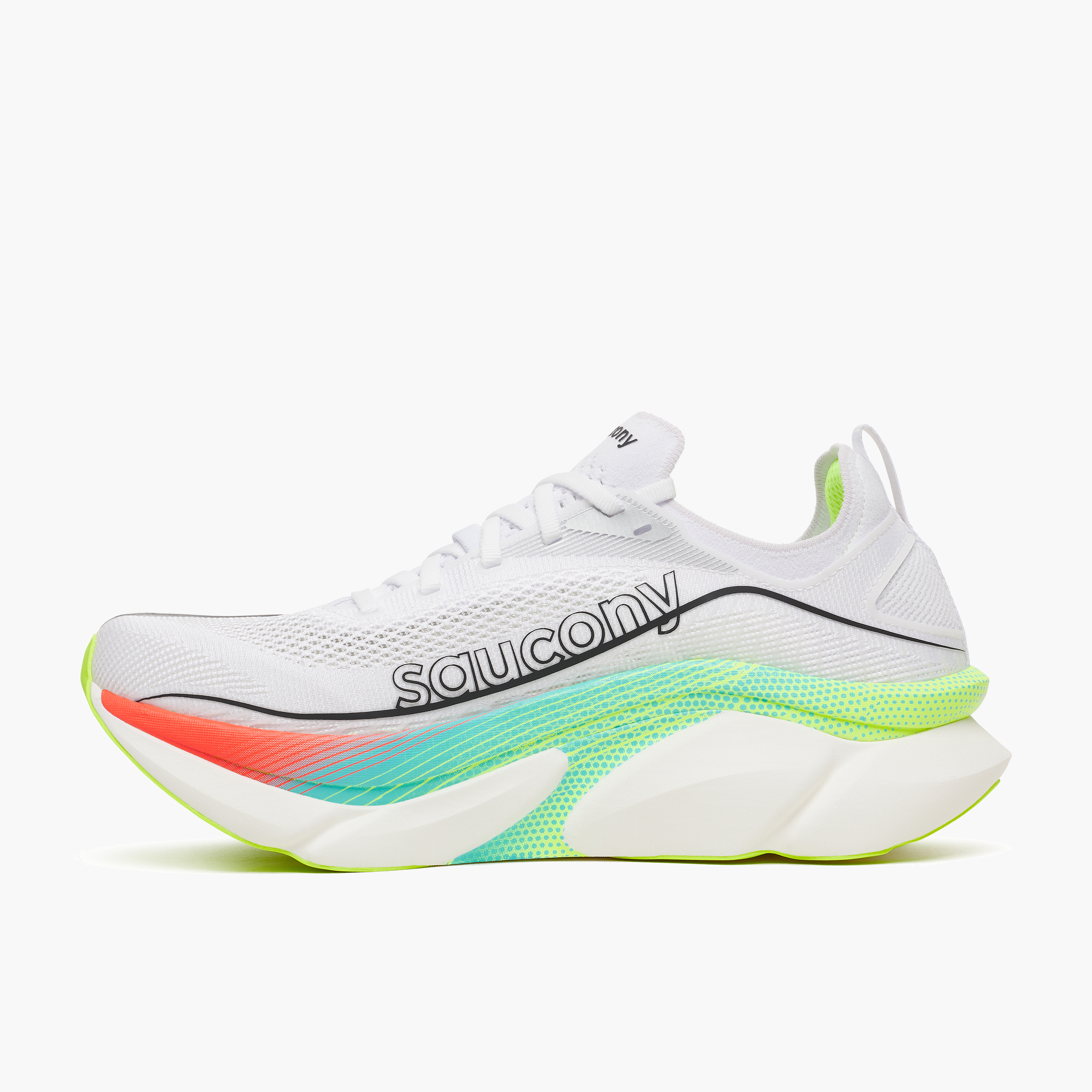 Medial angle shot of All Gender Endorphin Elite 3 in White / Multi