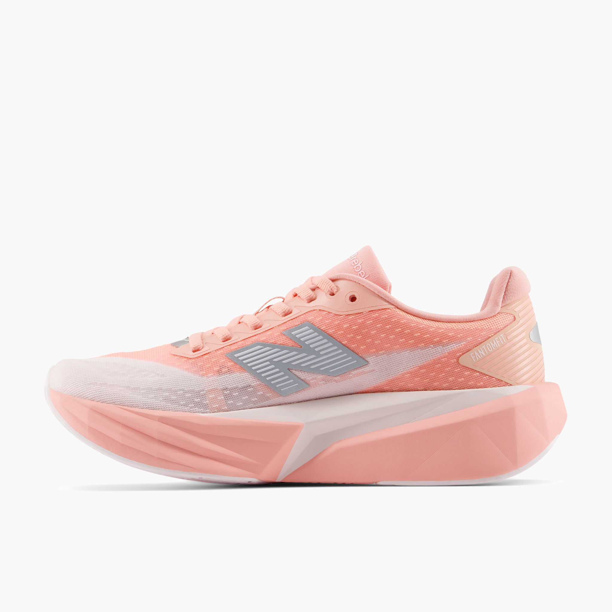 Medial angle shot of Women's FuelCell Rebel v5 in Pinklemonade / Pinksalt
