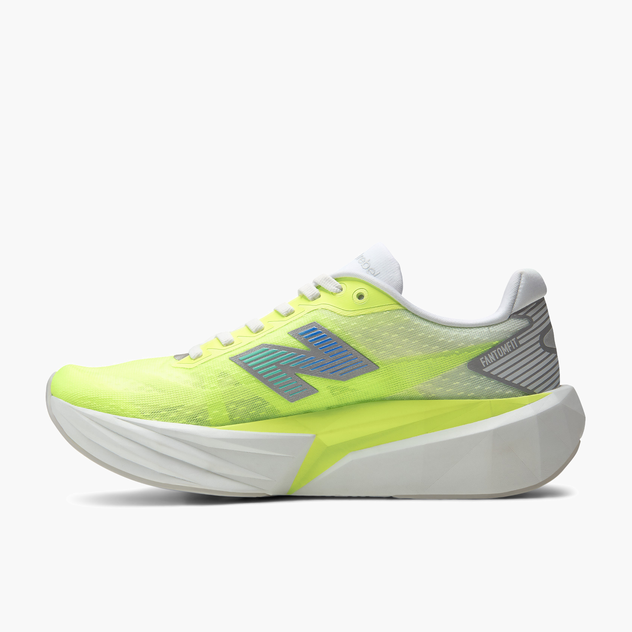 Medial angle shot of Women's FuelCell Rebel v5 in Afterglow / Deepend