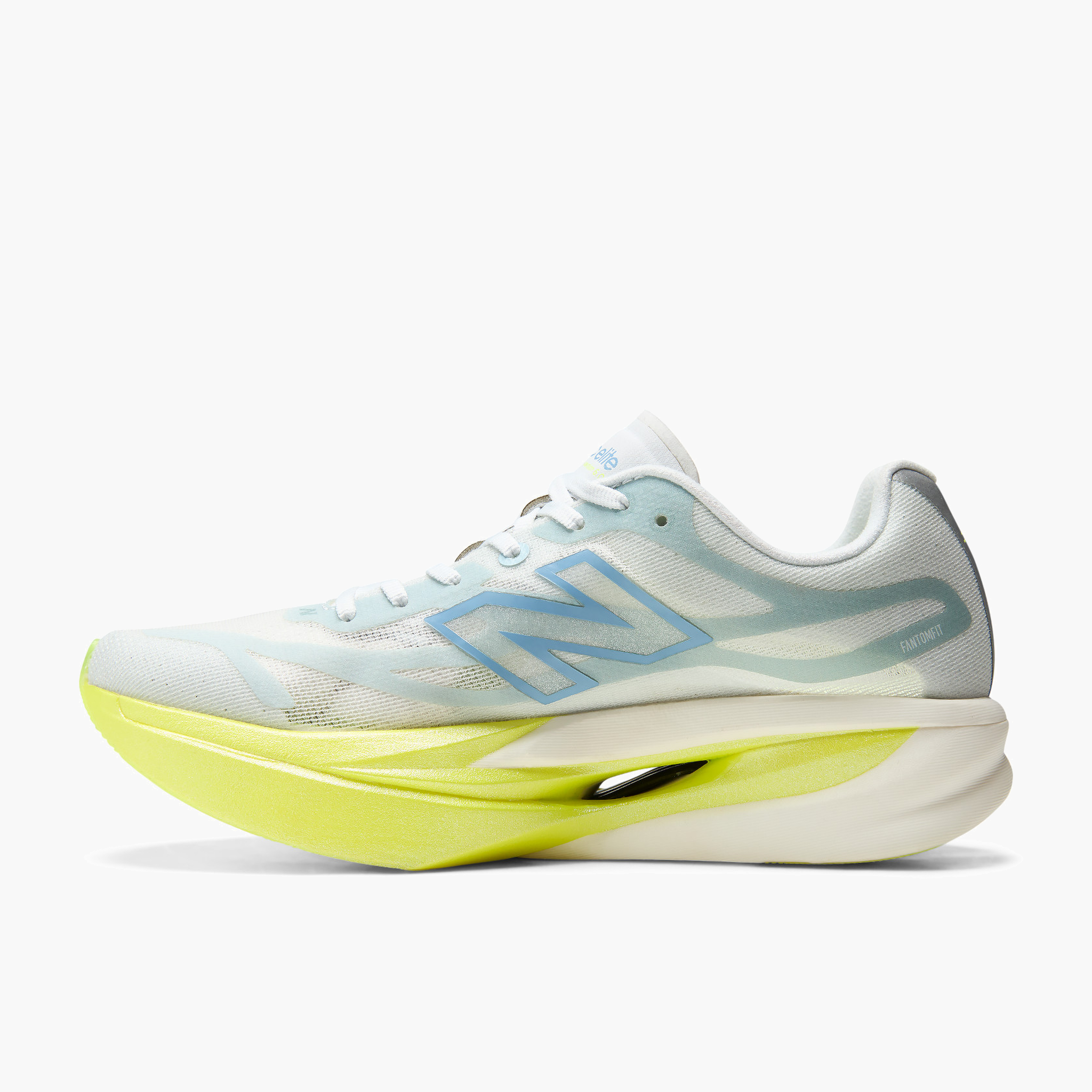 Medial angle shot of Women's Supercomp Elite v6 in Fresh Air / Alkaline Green