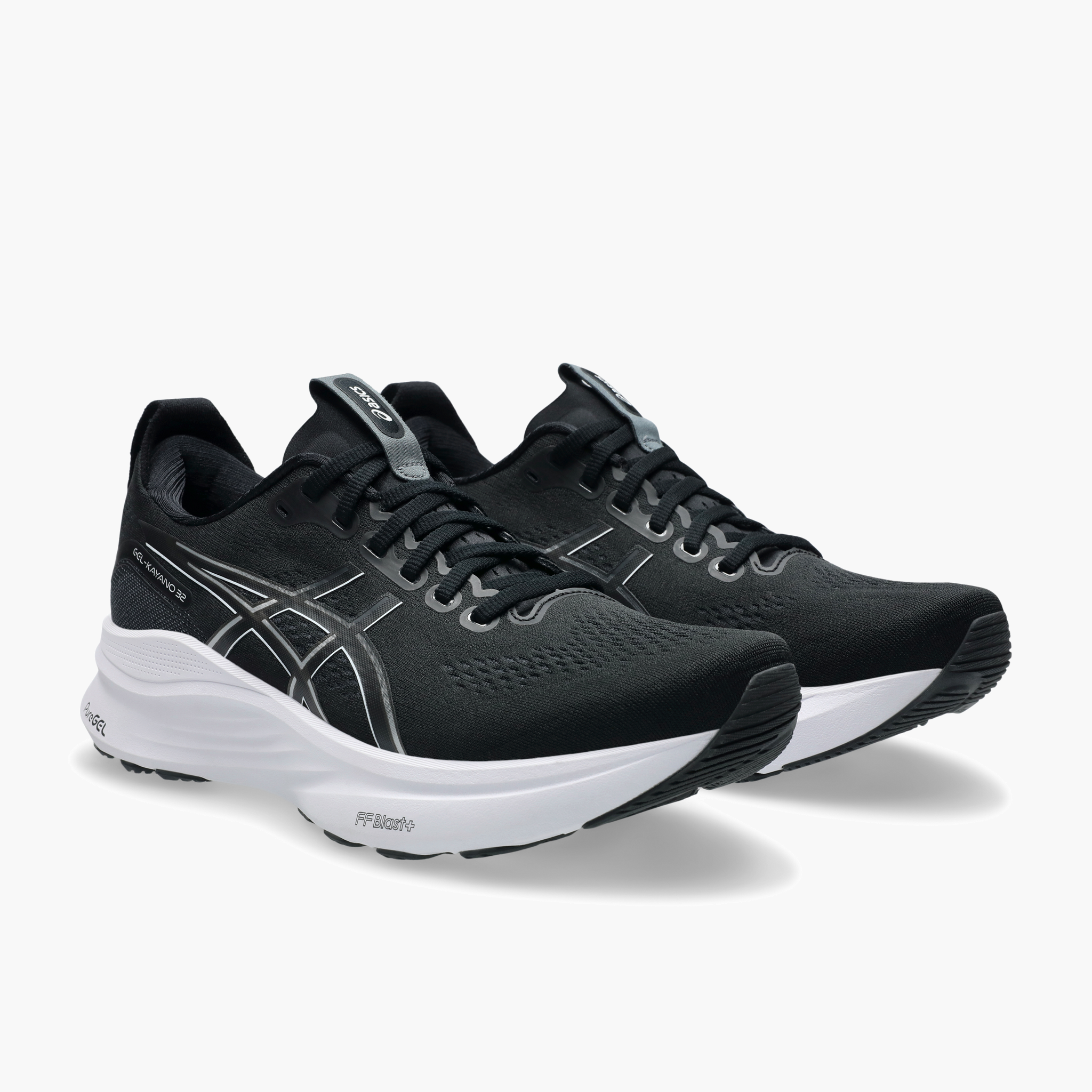 3/4 angle shot of Men's Gel-Kayano 32 in Black / White