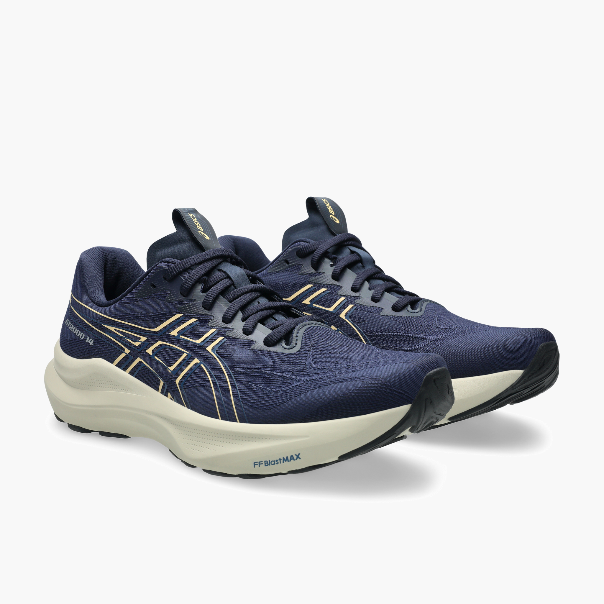 3/4 angle shot of Men's GT-2000 14 in Midnight / Light Orange