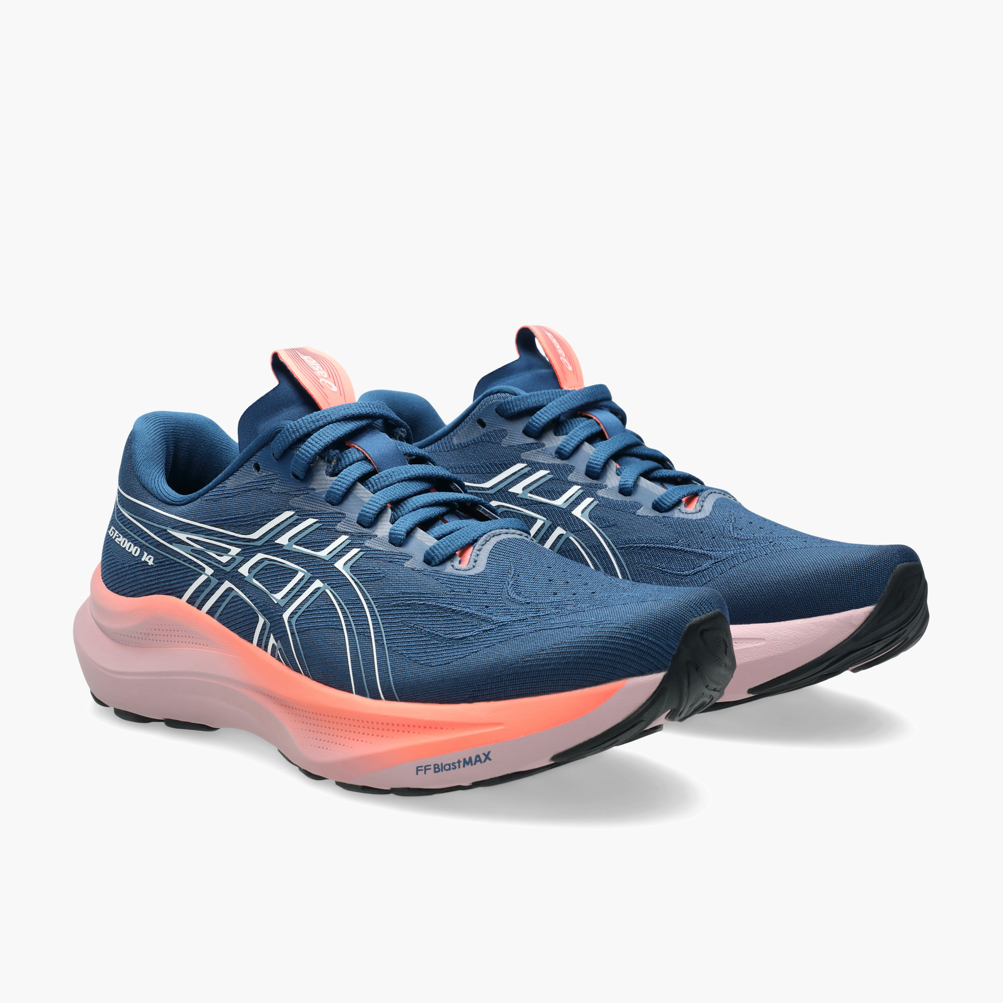 3/4 angle shot of Women's GT-2000 14 in Twilight Blue / White