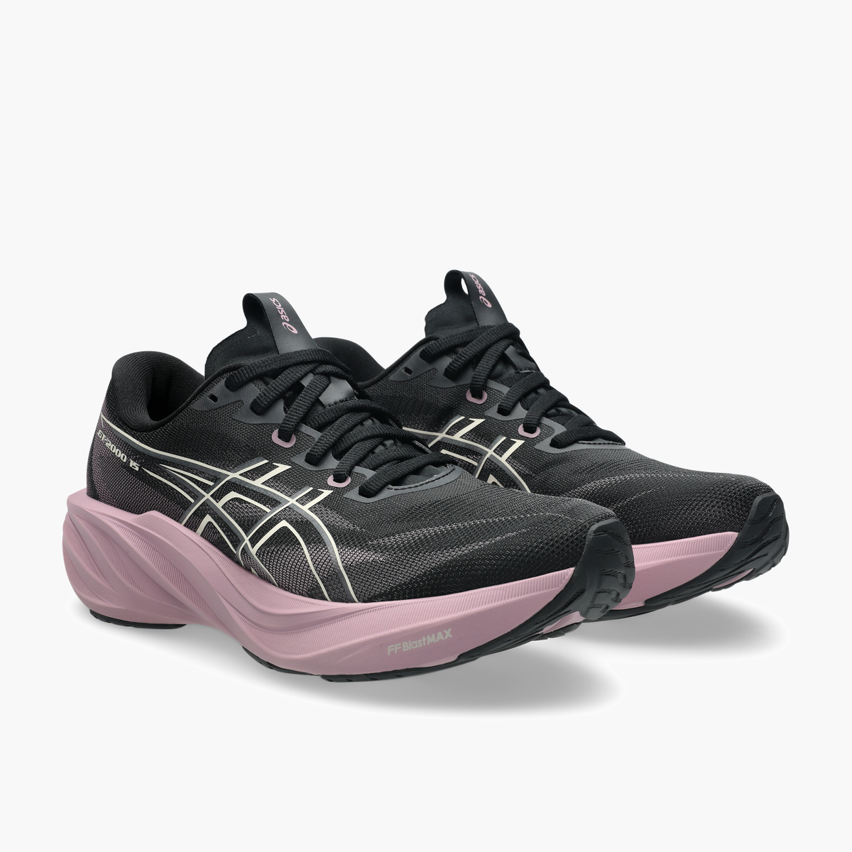3/4 angle shot of Women's GT-2000 15 in Black / Taro Purple