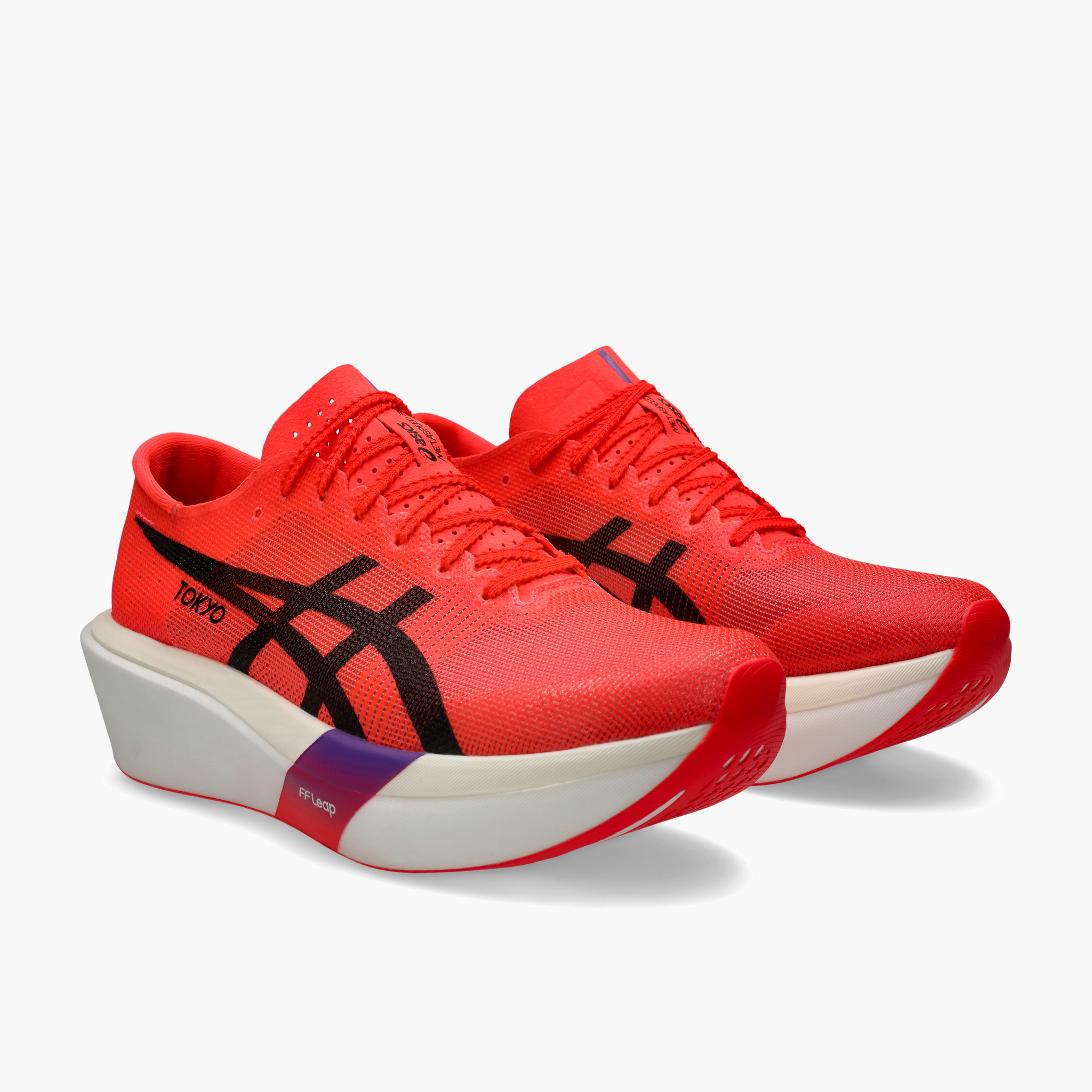 3/4 angle shot of All Gender Metaspeed Sky in Flash Red / Black