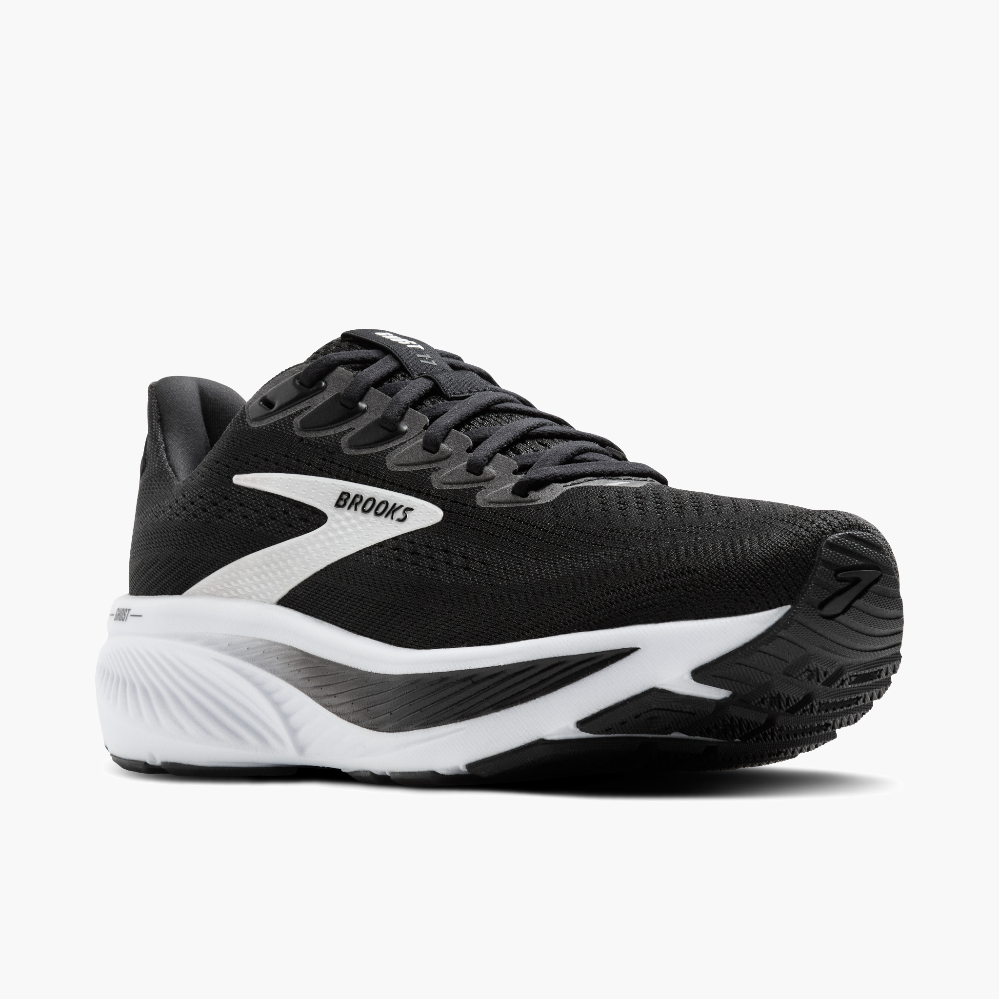 3/4 angle shot of Men's Ghost 17 in Black / Grey / White