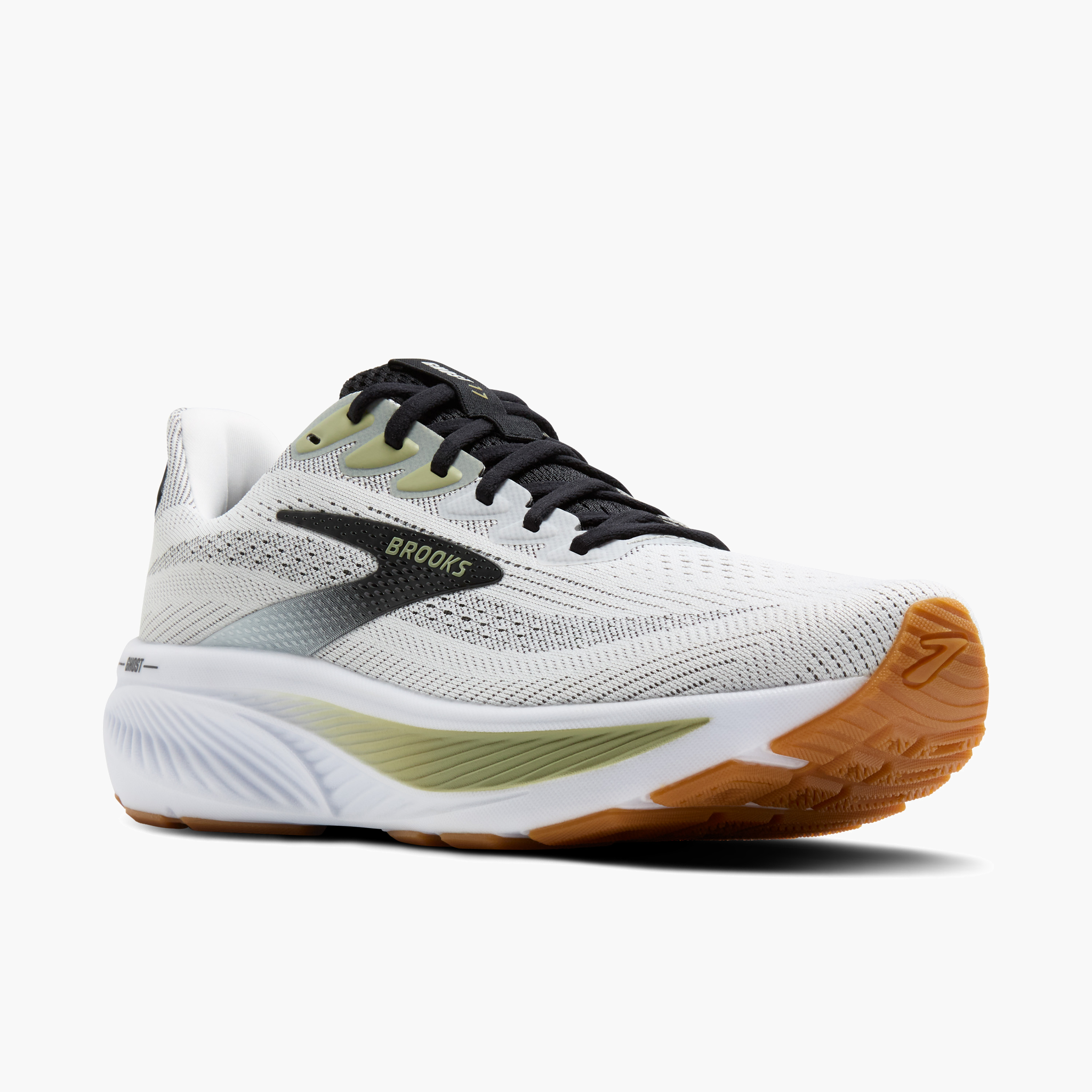 3/4 angle shot of Men's Ghost 17 in White / Black / Tea