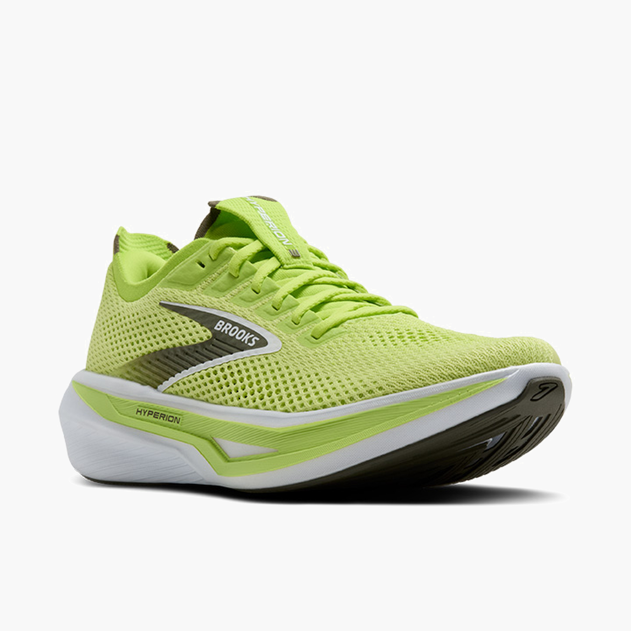 3/4 angle shot of Men's Hyperion 3 in Sunny Lime / Olive / White