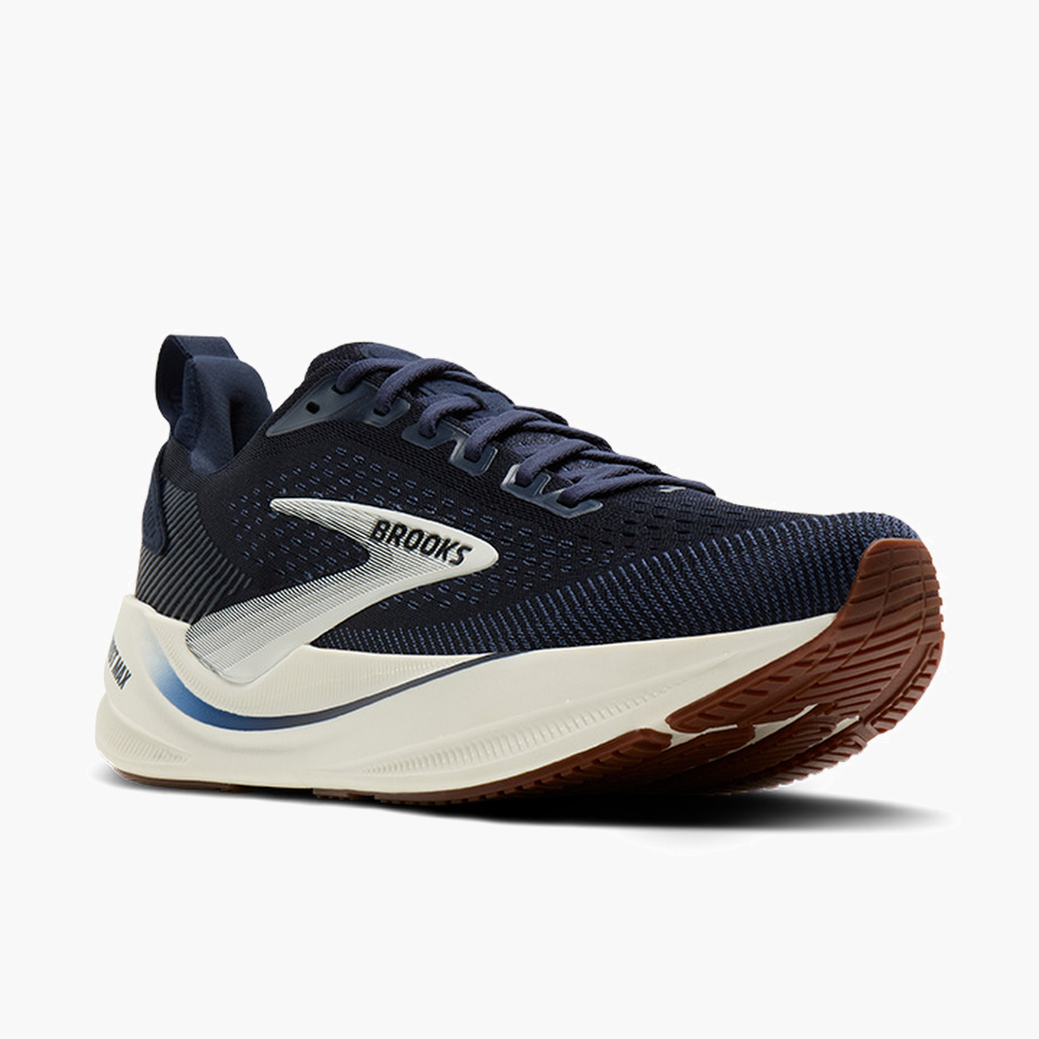 3/4 angle shot of Men's Ghost Max 4 in Navy / Navy / Biscuit