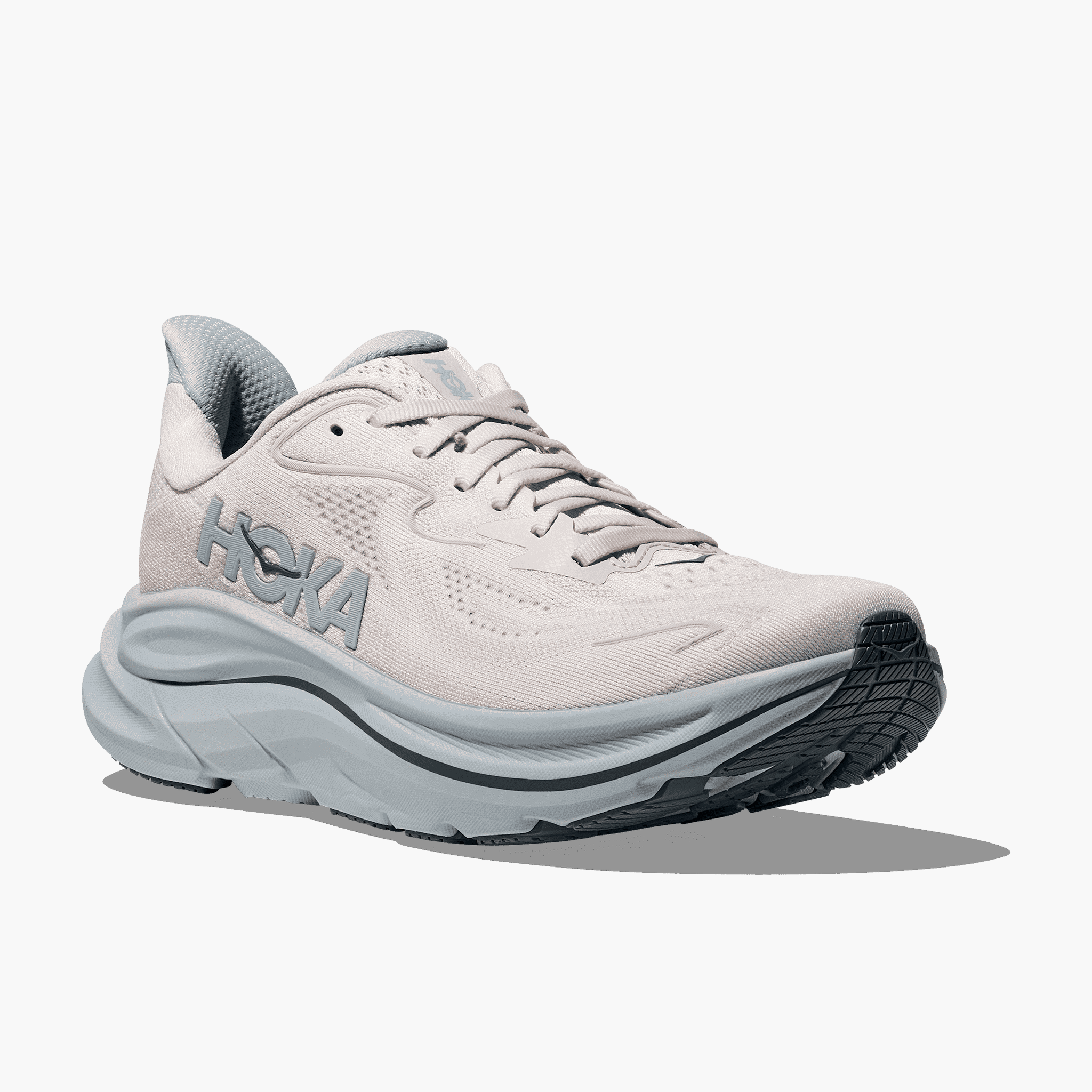 3/4 angle shot of Women's Clifton 10 in Grout  /  Mineral Blue