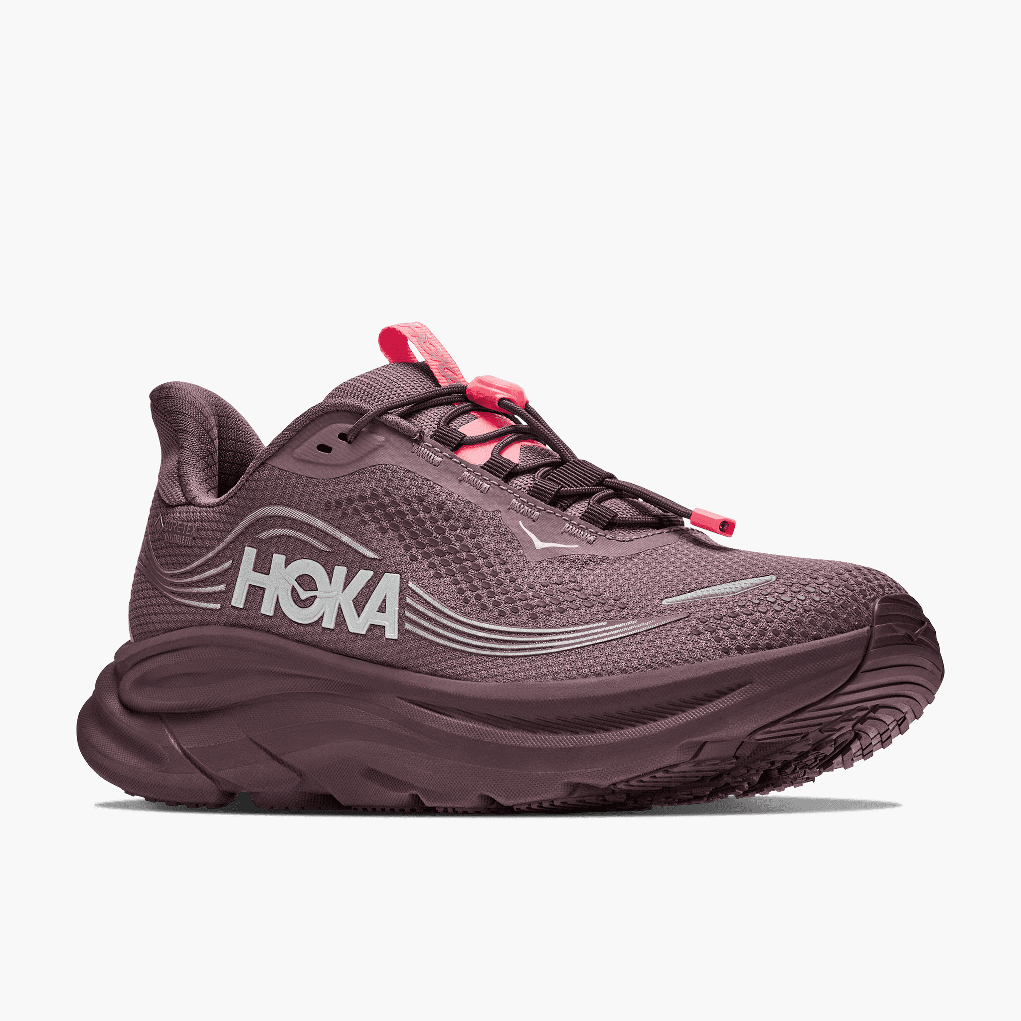 3/4 angle shot of Women's Clifton 11 Gore-Tex in Smoky Quartz  /  Deep Mauve