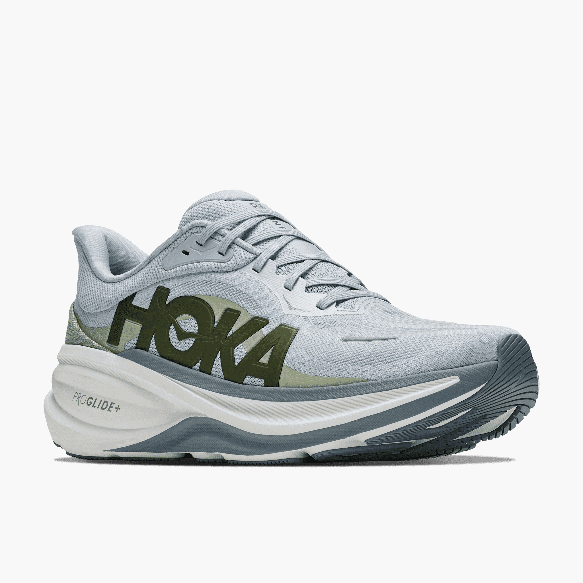 3/4 angle shot of Men's Clifton Pro in Mineral Blue  /  Sprouted Green