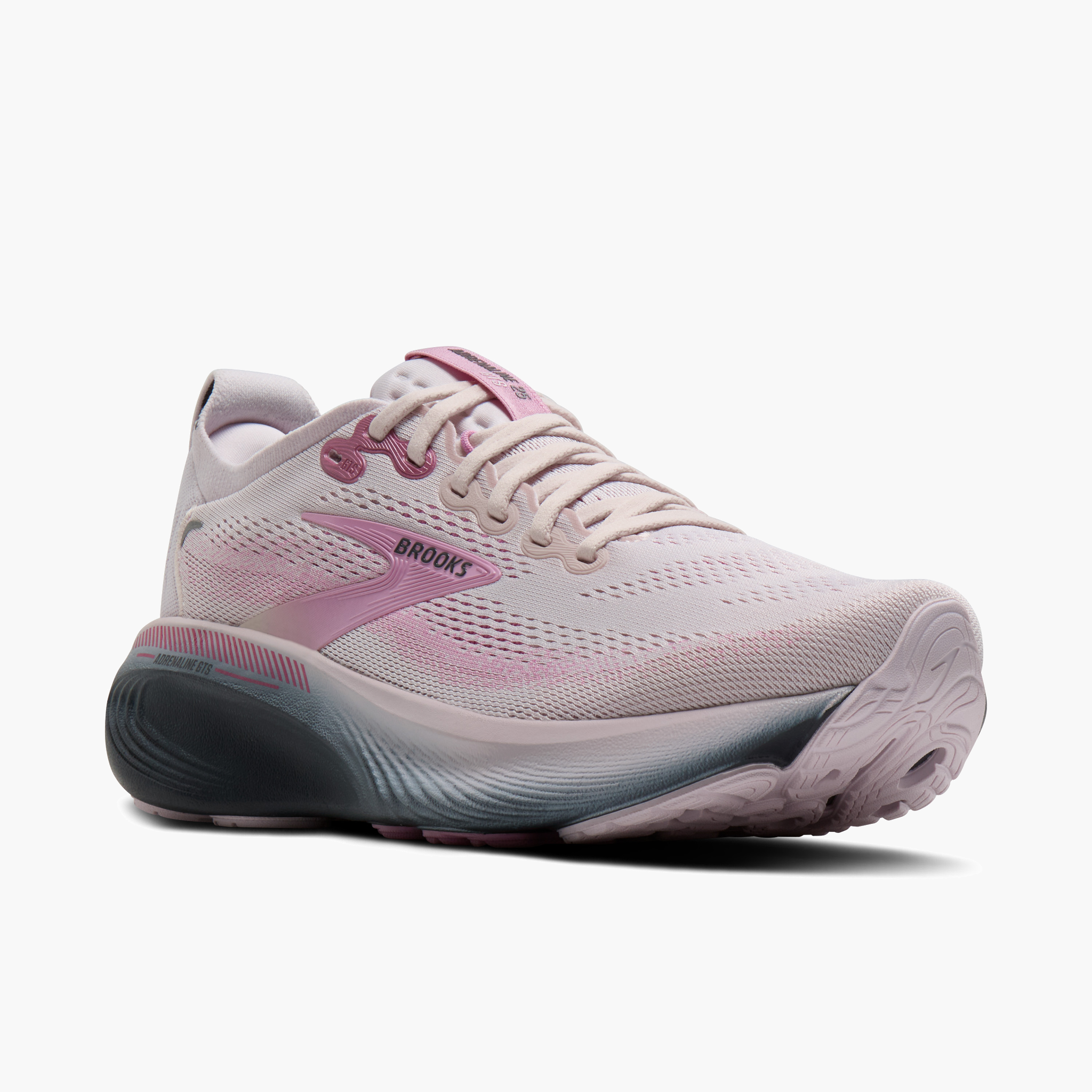 3/4 angle shot of Women's Adrenaline GTS 25 in Mauve / Ebony / Pink