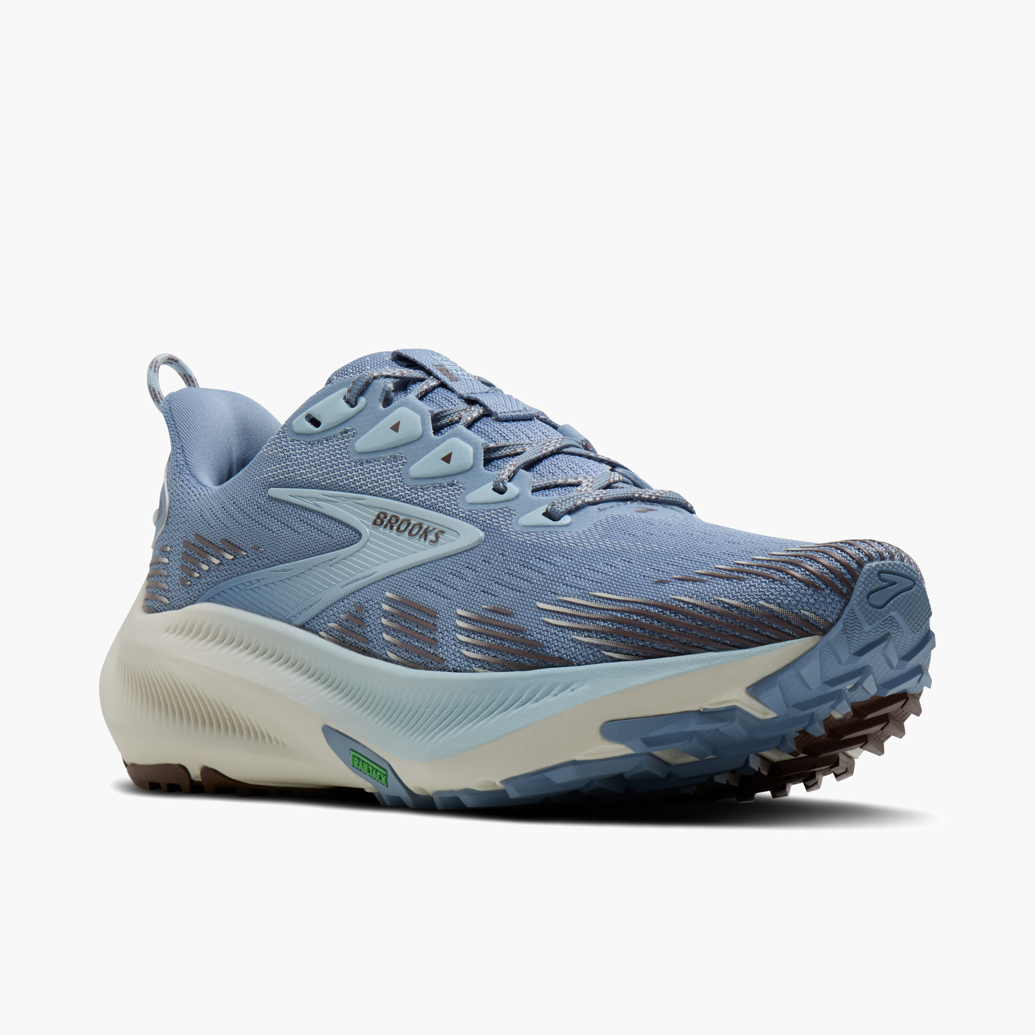 3/4 angle shot of Women's Ghost Trail in Blue / Blue / Brown