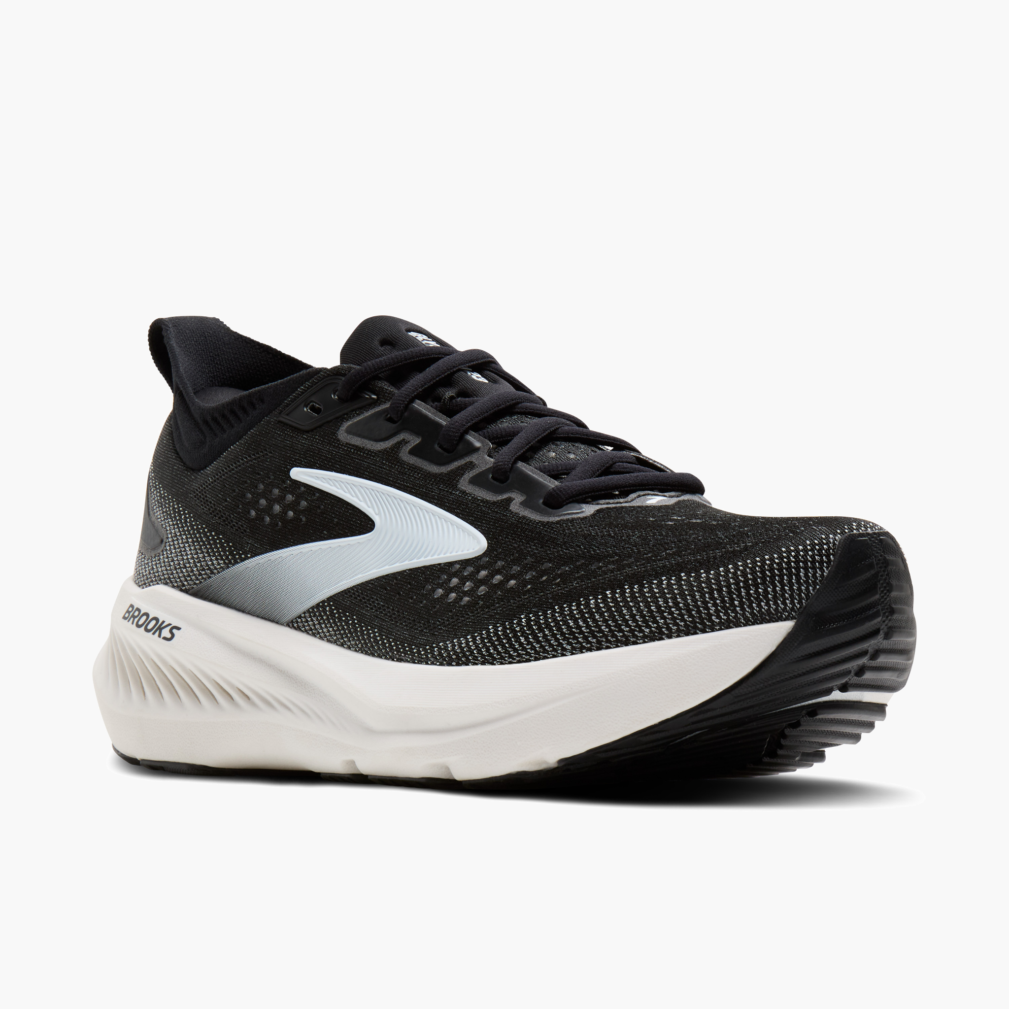 3/4 angle shot of Women's Glycerin 23 in Black / Grey / White