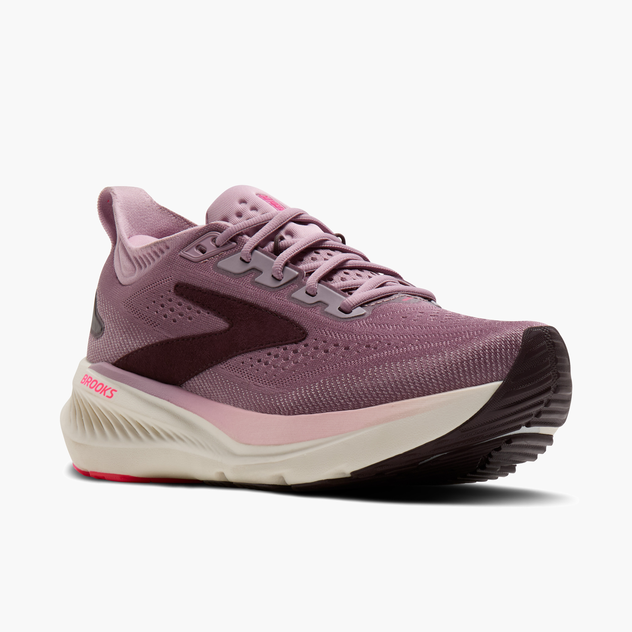 3/4 angle shot of Women's Glycerin 23 in Elderberry / Peppercorn / Clear