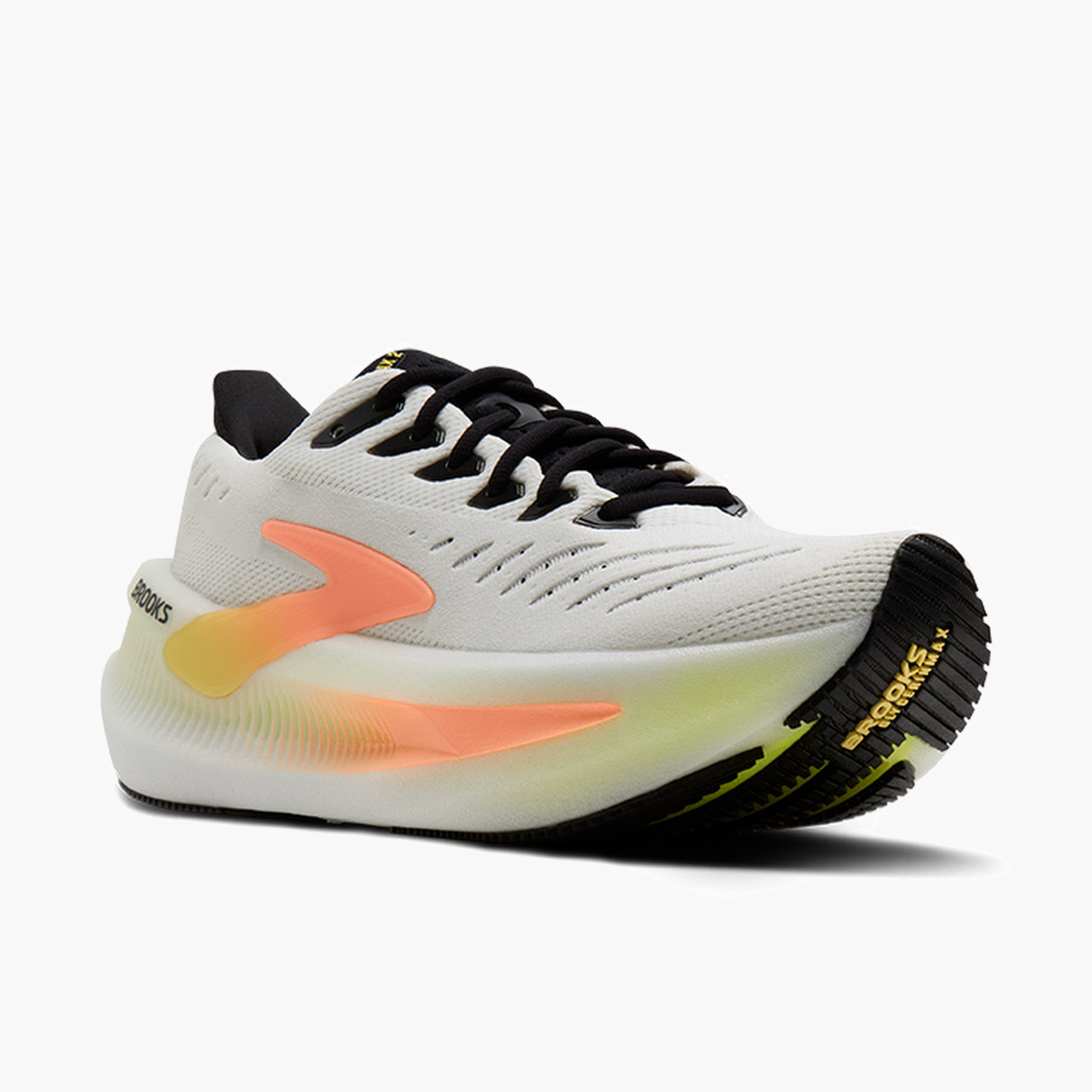 3/4 angle shot of Women's Glycerin Max 2 in White / Cyber Yellow / Nightlife