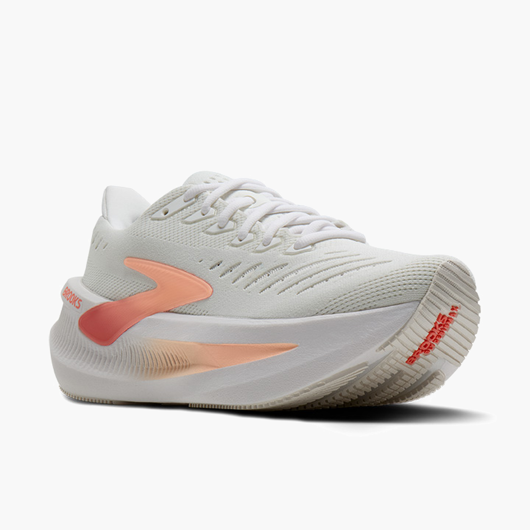 3/4 angle shot of Women's Glycerin Max 2 in White / Coral / Peach