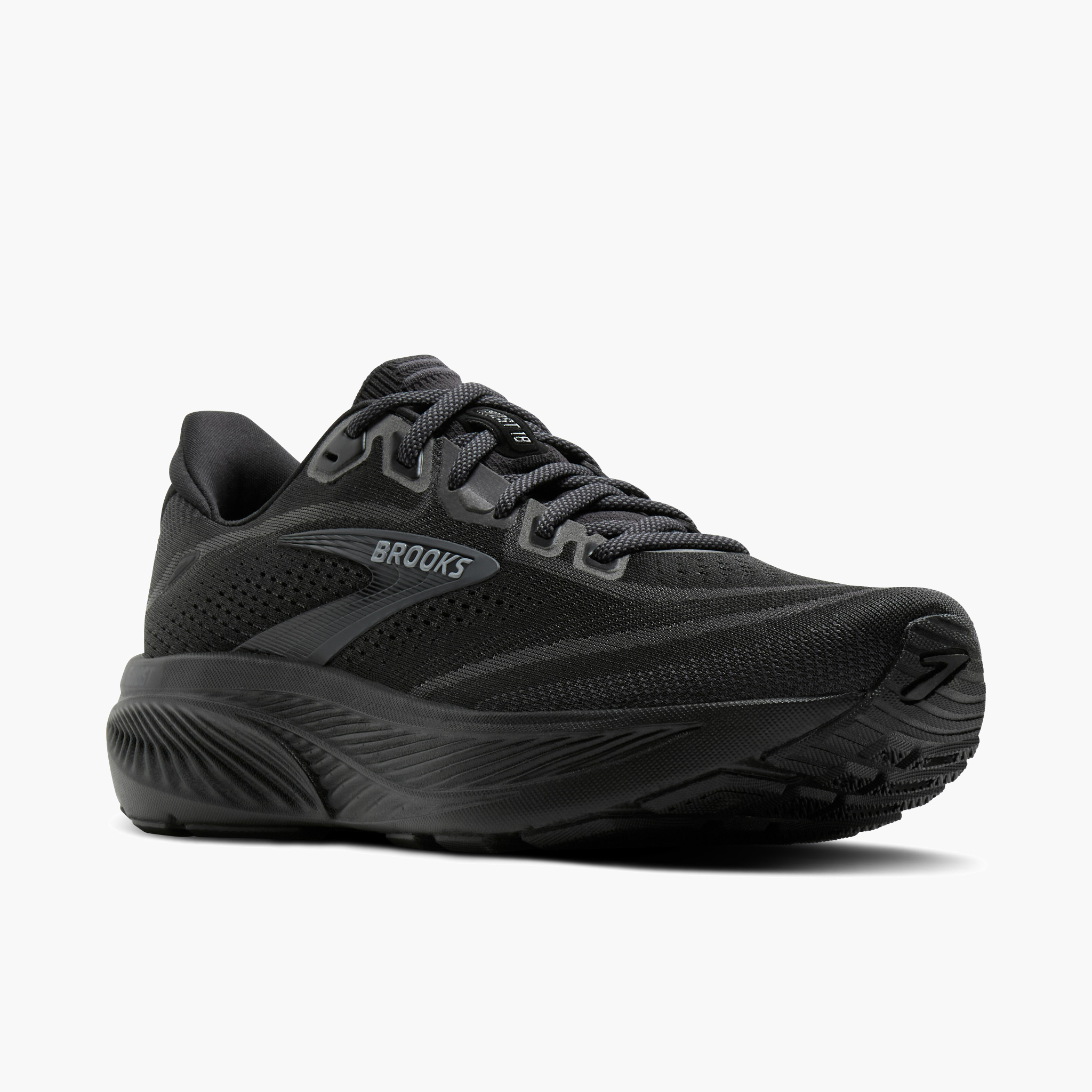 3/4 angle shot of Women's Ghost 18 in Black / Black / Ebony