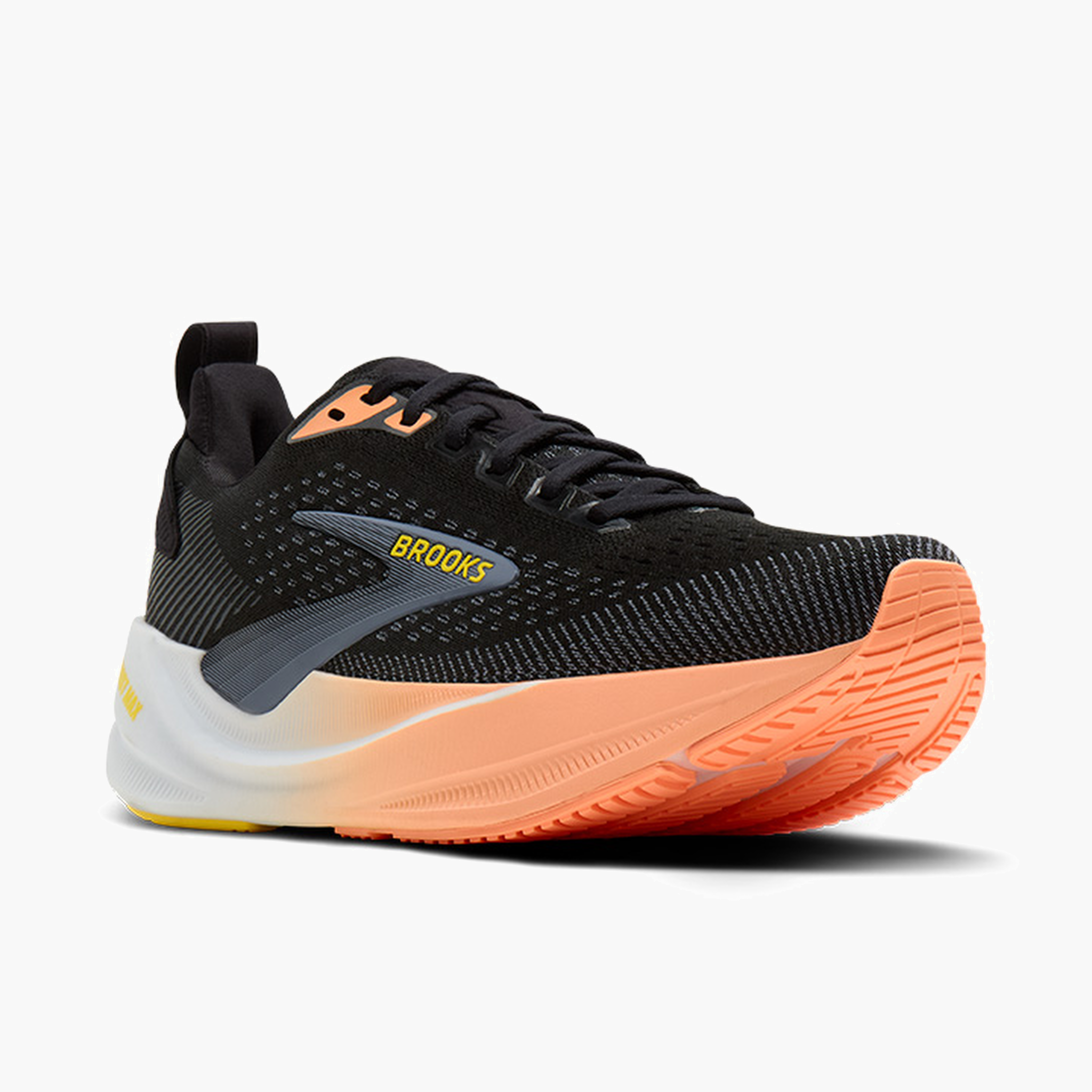 3/4 angle shot of Women's Ghost Max 4 in Black / Folkstone / Cyber Peach