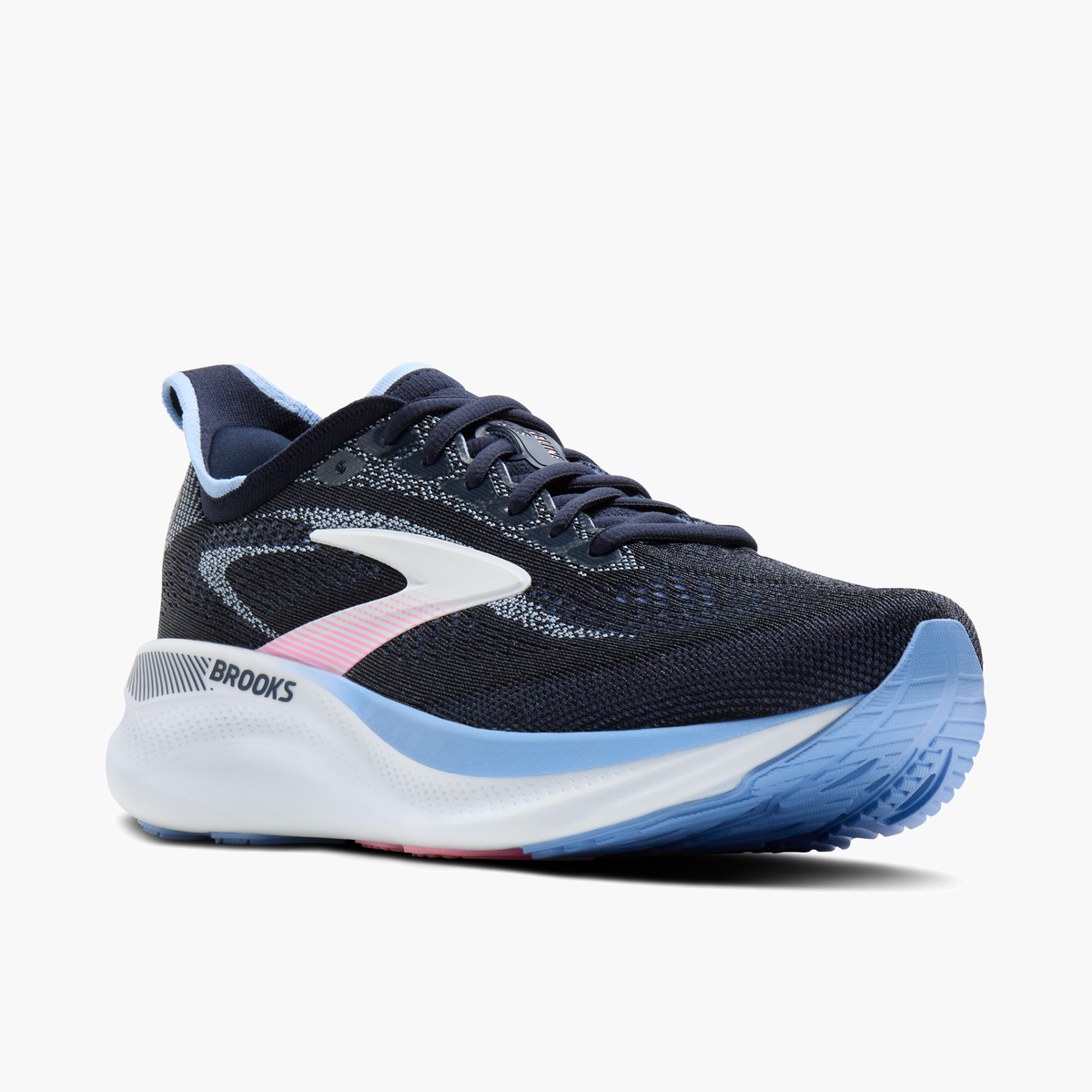 3/4 angle shot of Women's Adrenaline GTS 26 in Navy / Cornflower / Pink