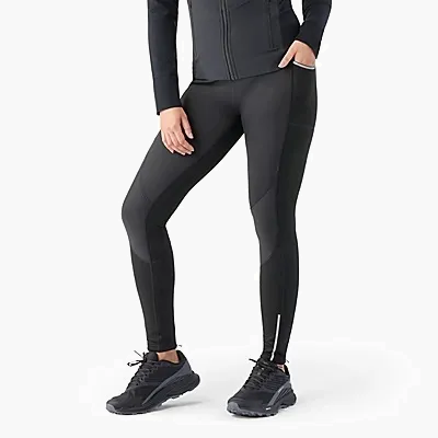 Women s Active Fleece Wind Tights in Black - 3
