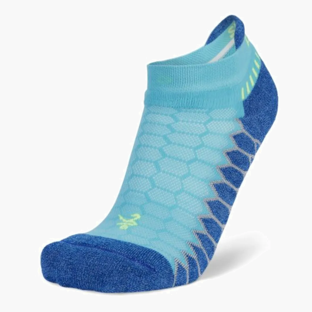 Silver No Show Socks in Cobalt - 3