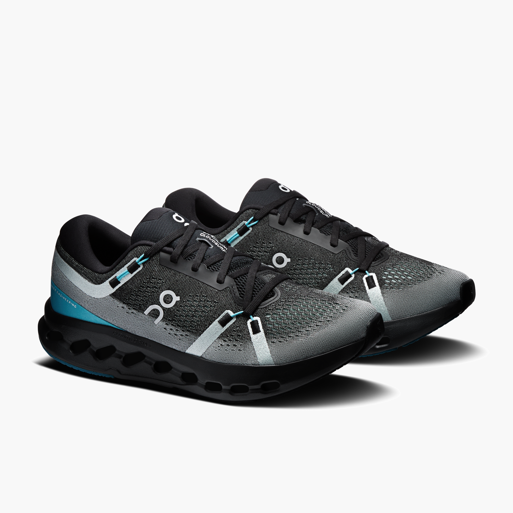 3/4 angle shot of Men's Cloudsurfer 2 in Black | Flurry