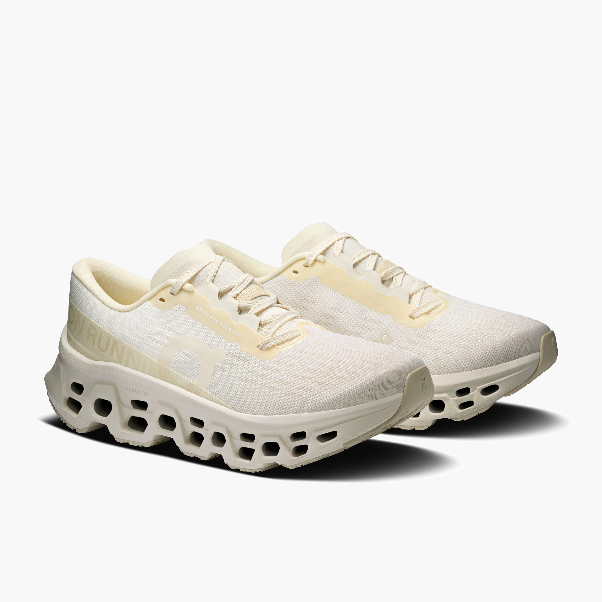 3/4 angle shot of Women's Cloudmonster 3 in Ivory | Ray