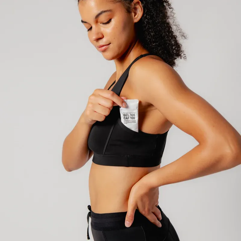 Stamina Scoop Neck Run Bra in Black - 3