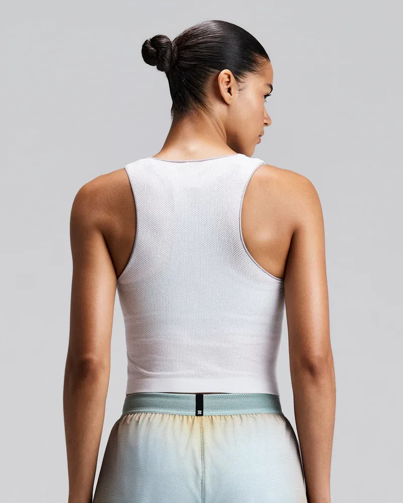 Women s StretchKnit Pop Stitch Run Tank in White - 3