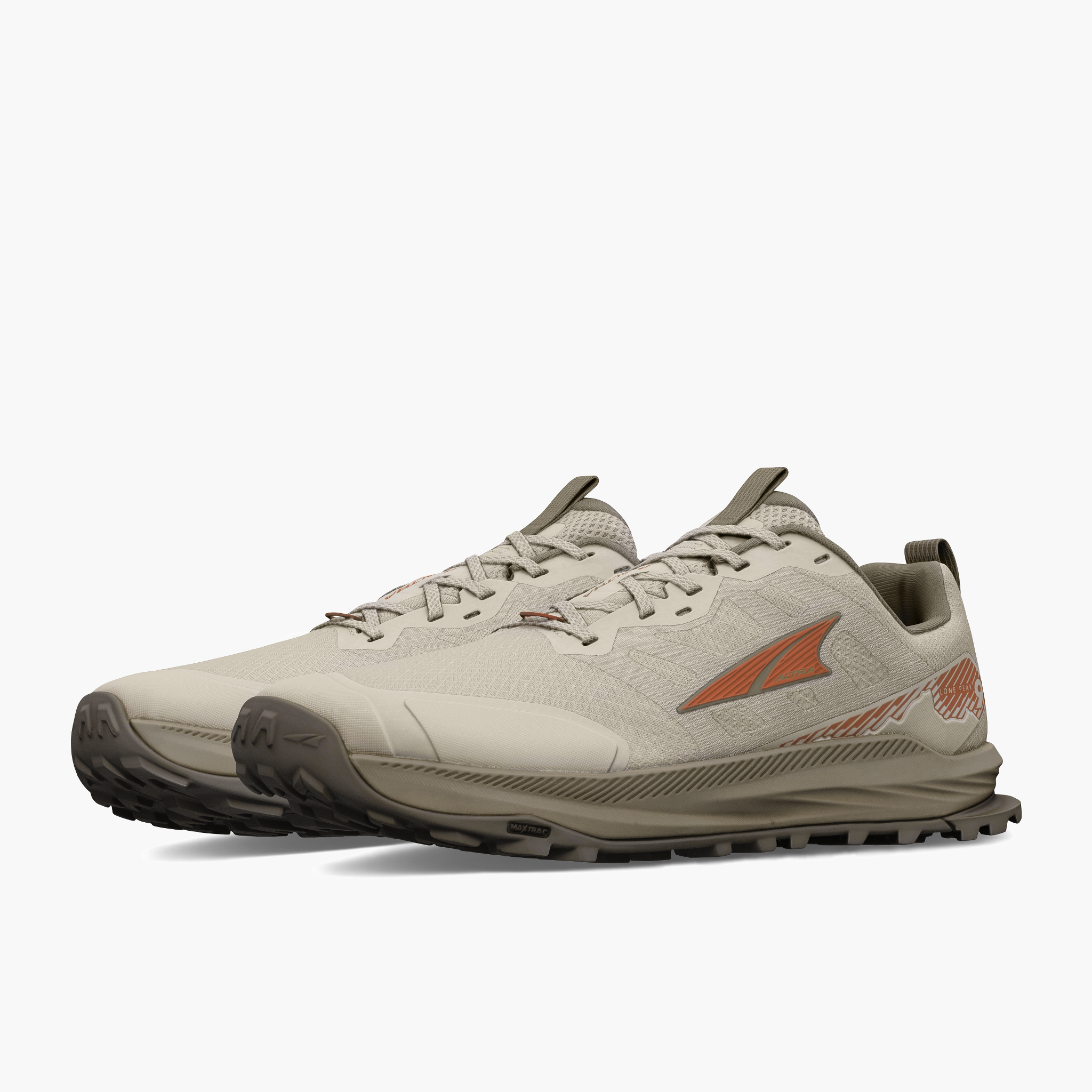 3/4 angle shot of Men's Lone Peak 9 in Tan