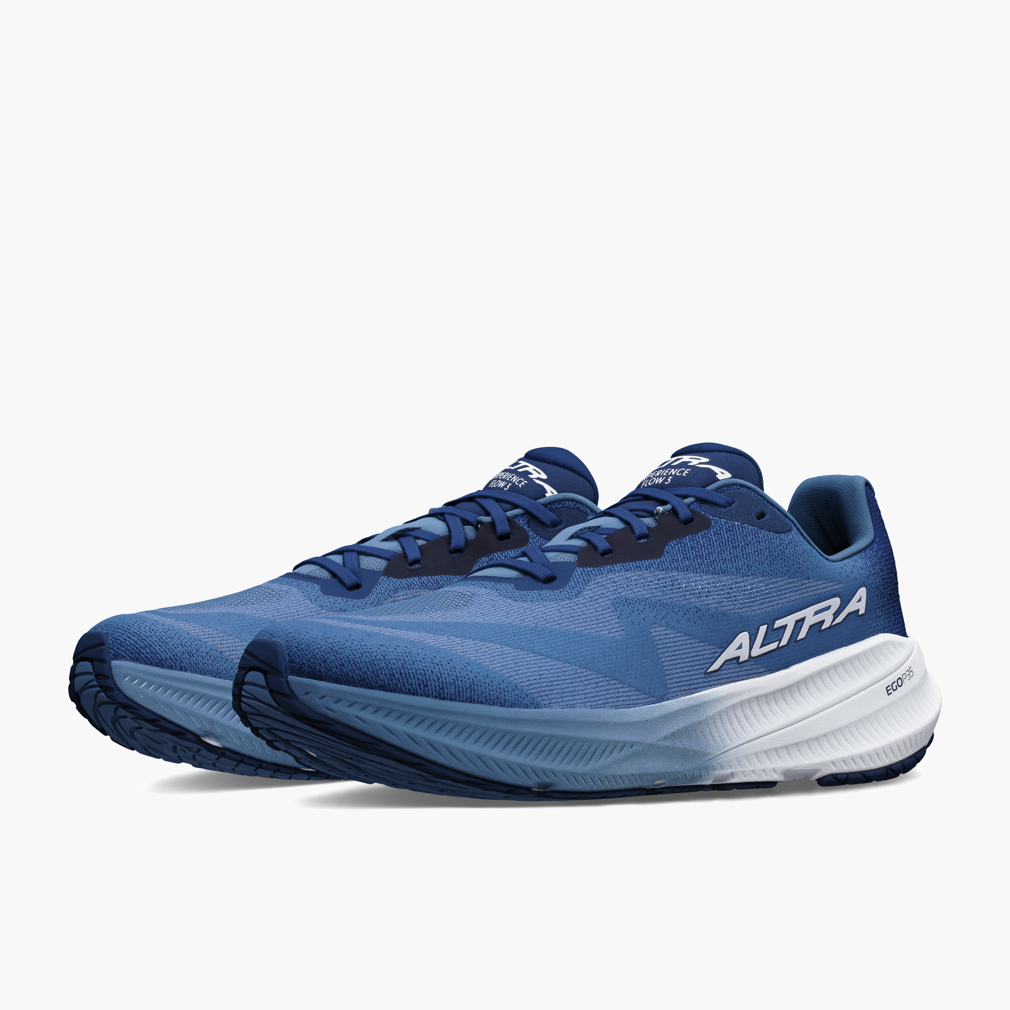 3/4 angle shot of Men's Experience Flow 3 in Navy / Light Blue