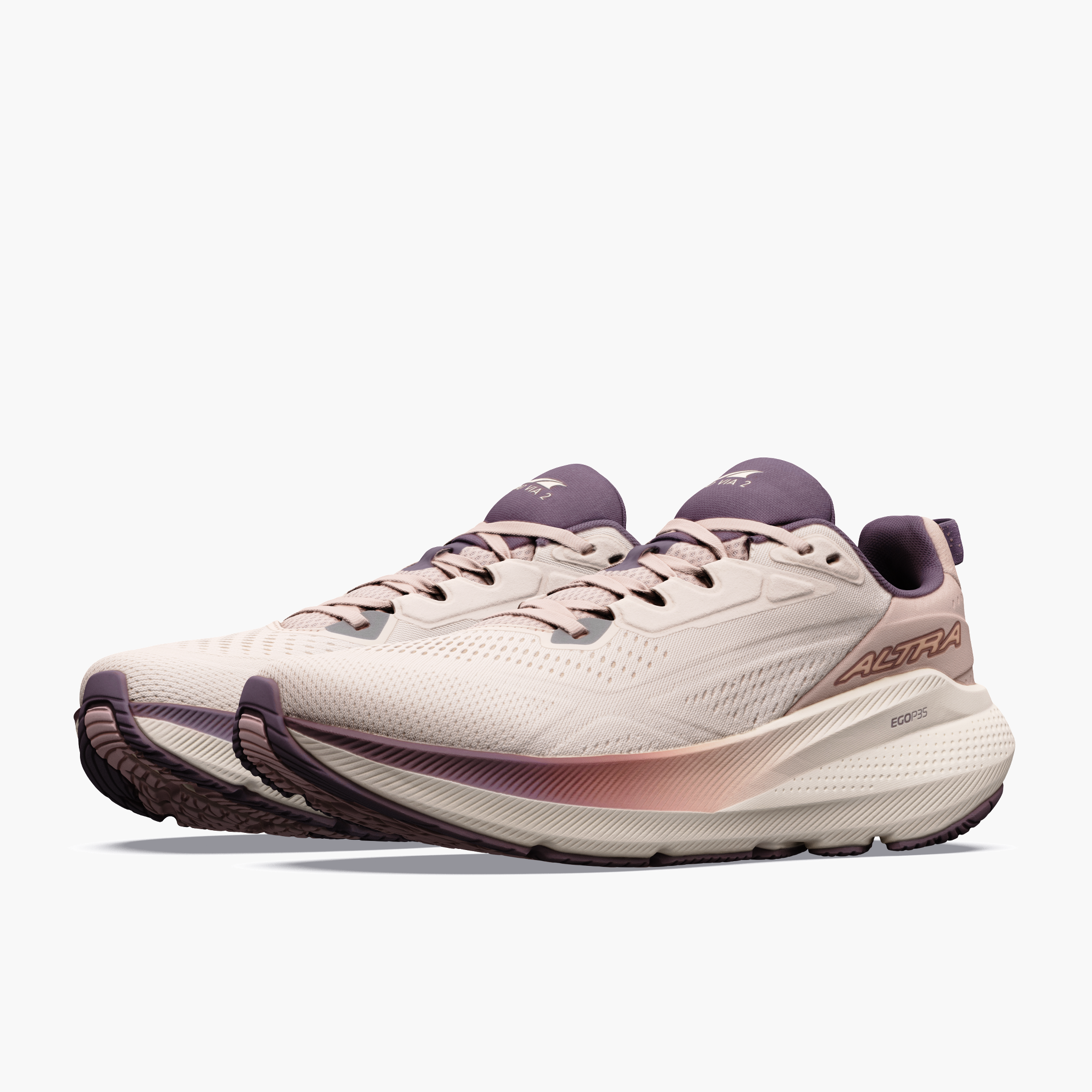 3/4 angle shot of Women's FWD Via 2 in Whisper Pink / Rose Gold