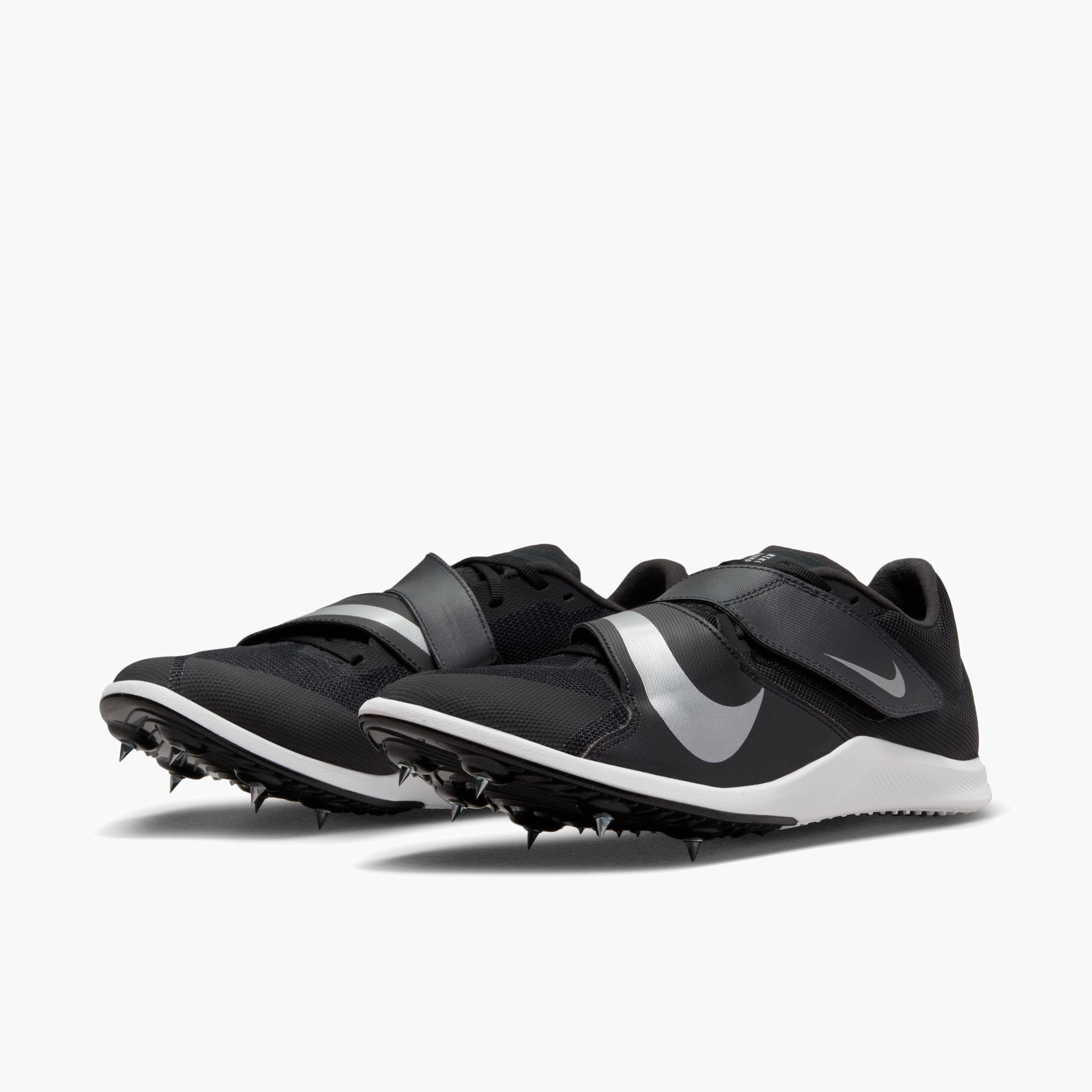 3/4 angle shot of All Gender Rival Jump in Black / Metallic Silver-dk Smoke Grey