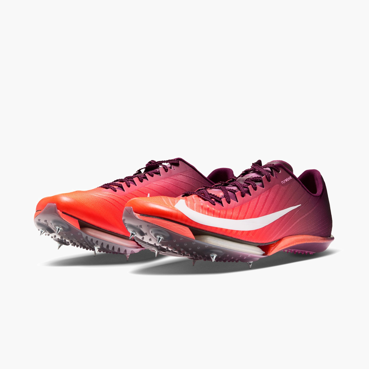3/4 angle shot of All Gender Maxfly 2 in Bordeaux / White-bright Crimson