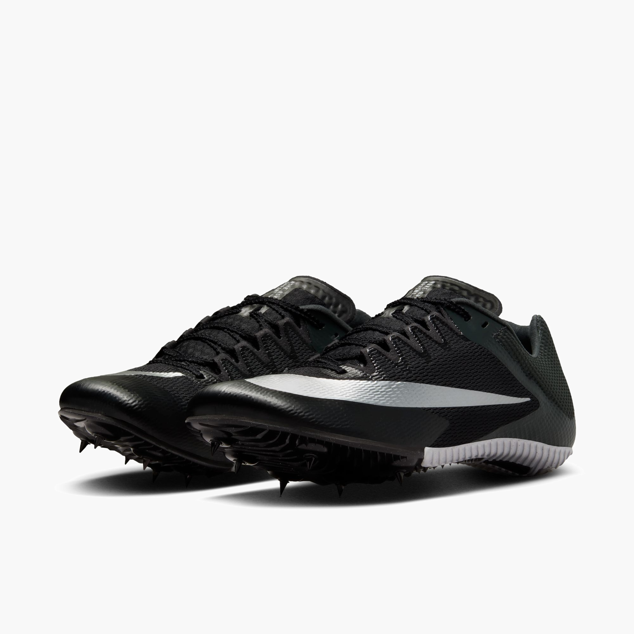 3/4 angle shot of All Gender Rival Sprint in Black / Metallic Silver-black